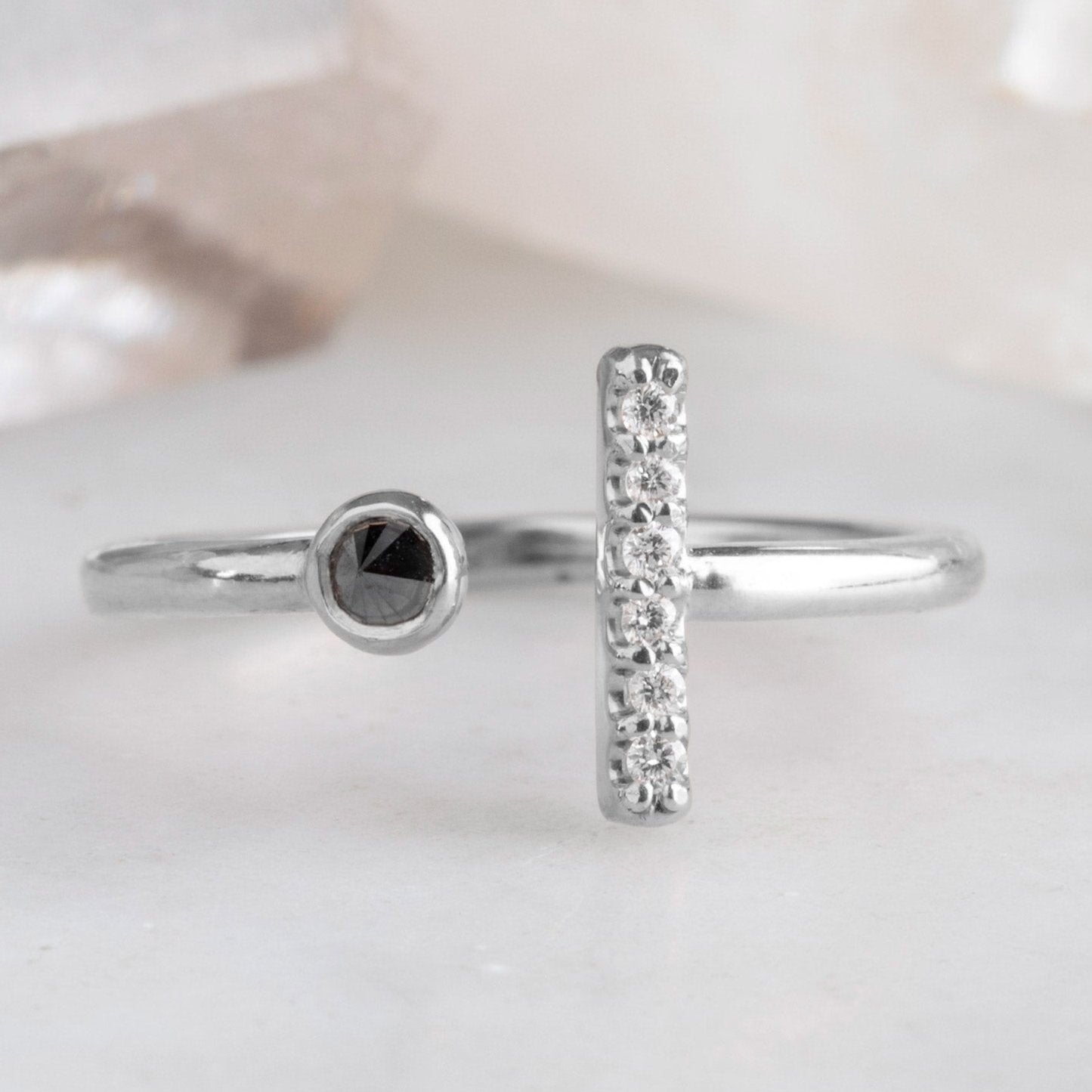 The Black + White Diamond Linea Ring | Yellow, Rose or White Gold