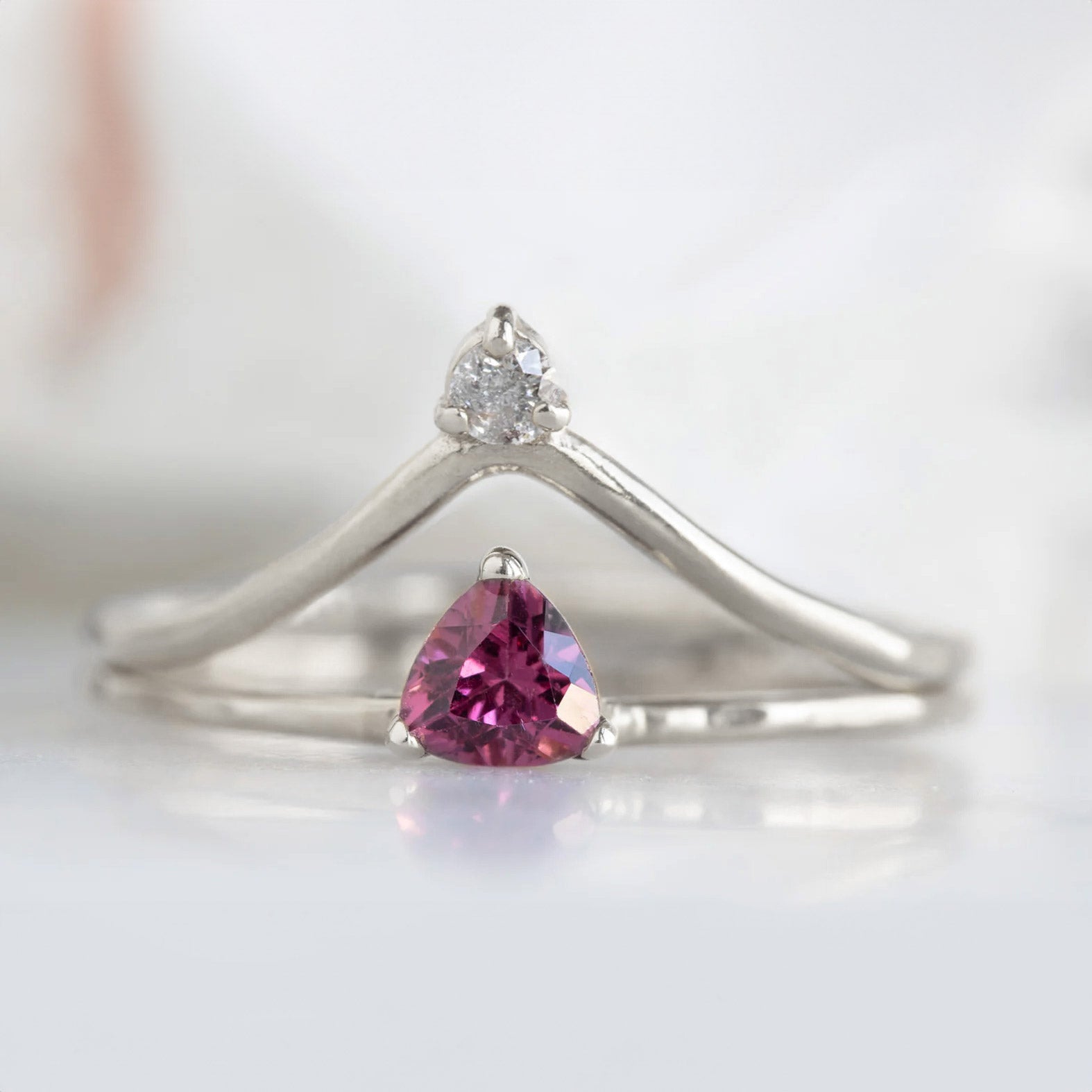 The Pink Garnet Crown Ring | Yellow, Rose or White Gold