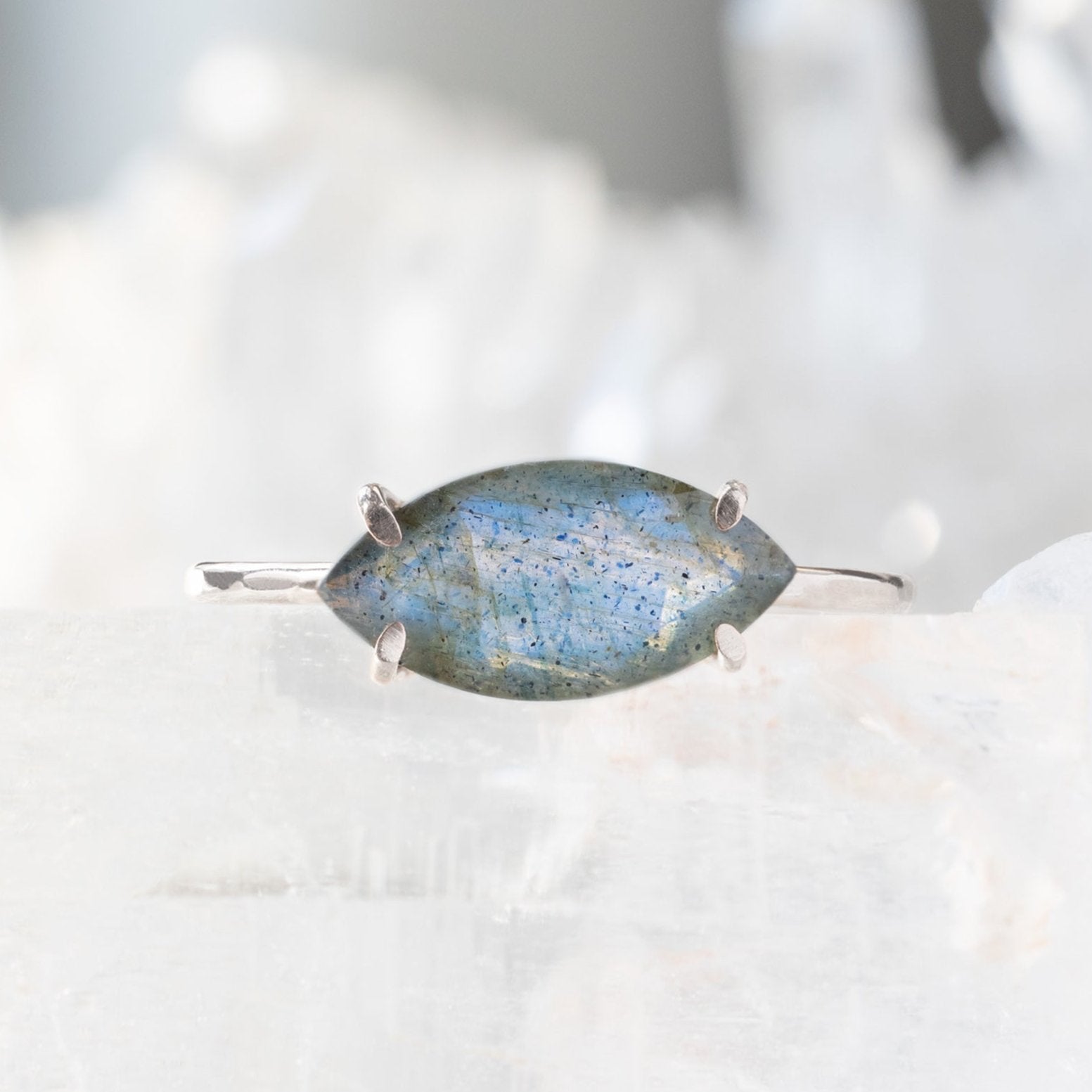 The Labradorite Marquise Ring | Yellow, Rose or Sterling Silver