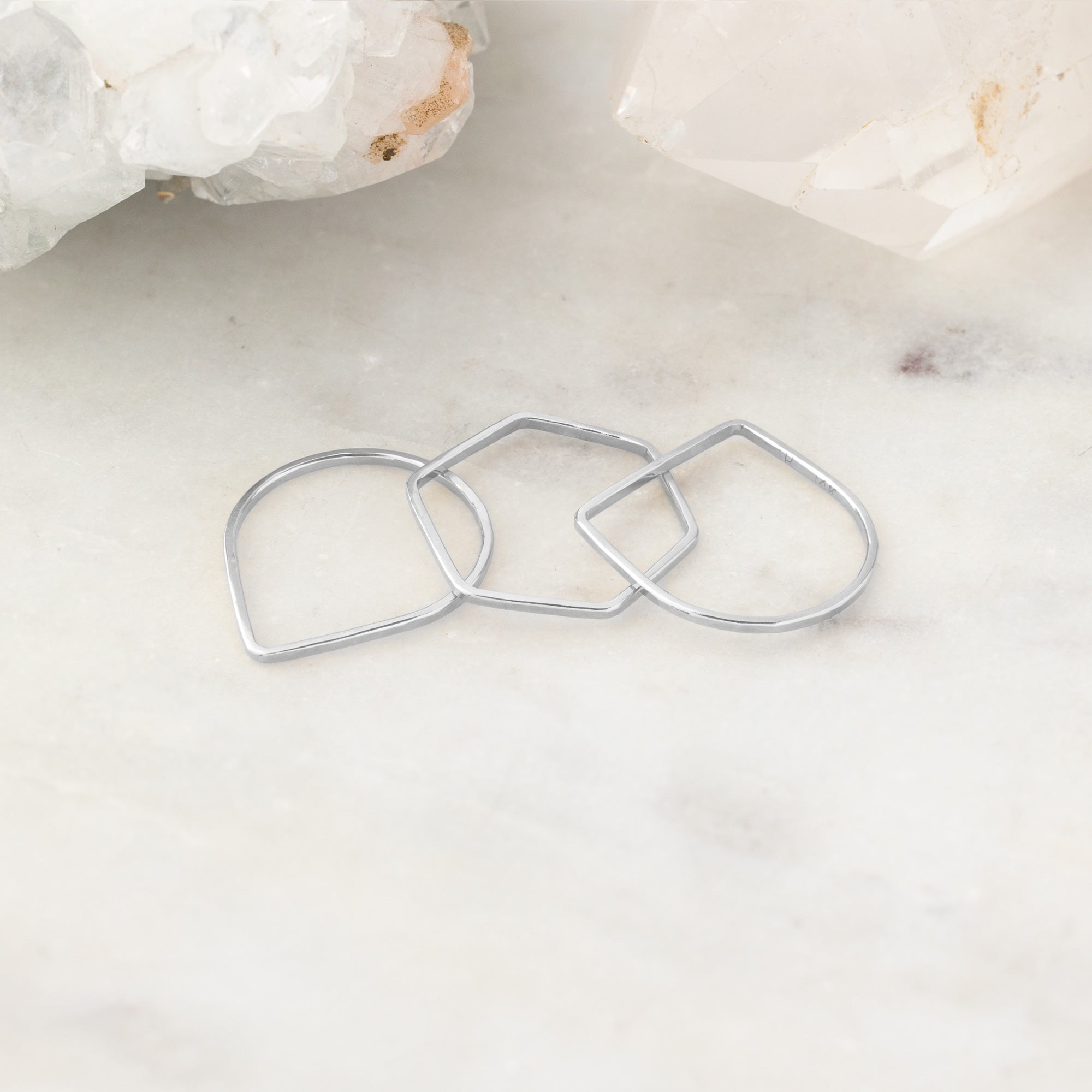 The Lune Stacking Ring | Yellow, Rose or Sterling Silver