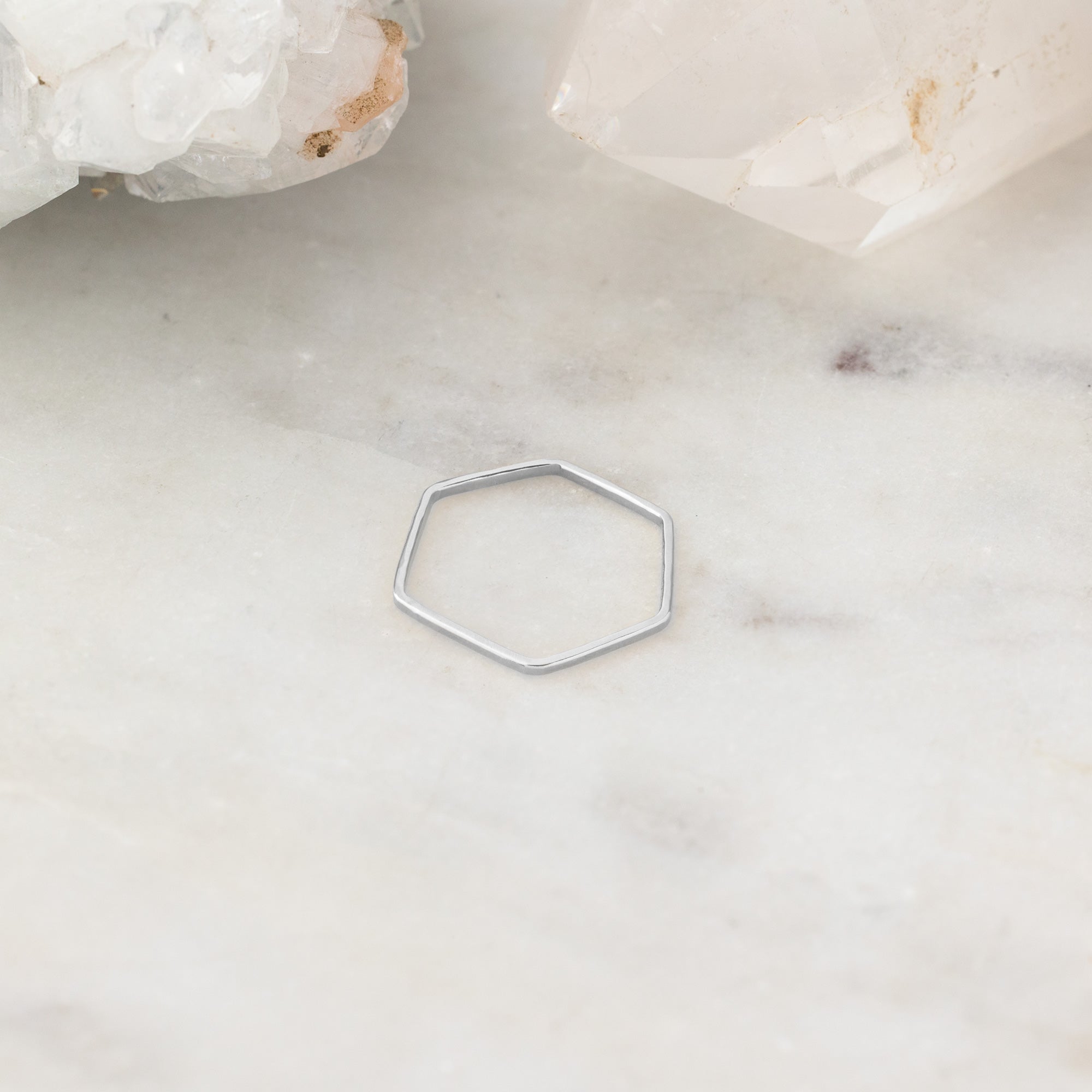 The Hex Stacking Ring | Yellow, Rose or Sterling Silver