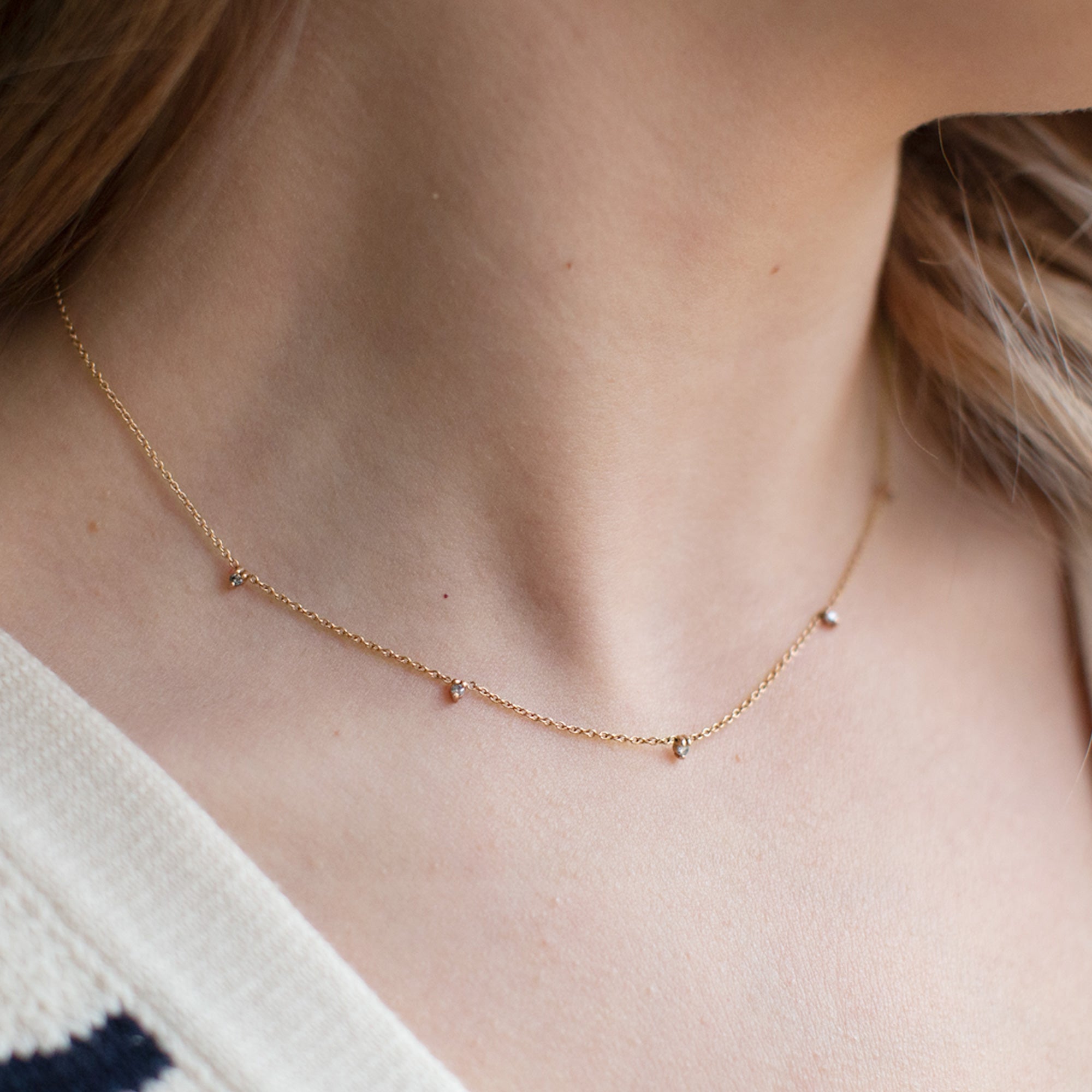 The Diamond Sunburst Necklace | Yellow, Rose or White Gold