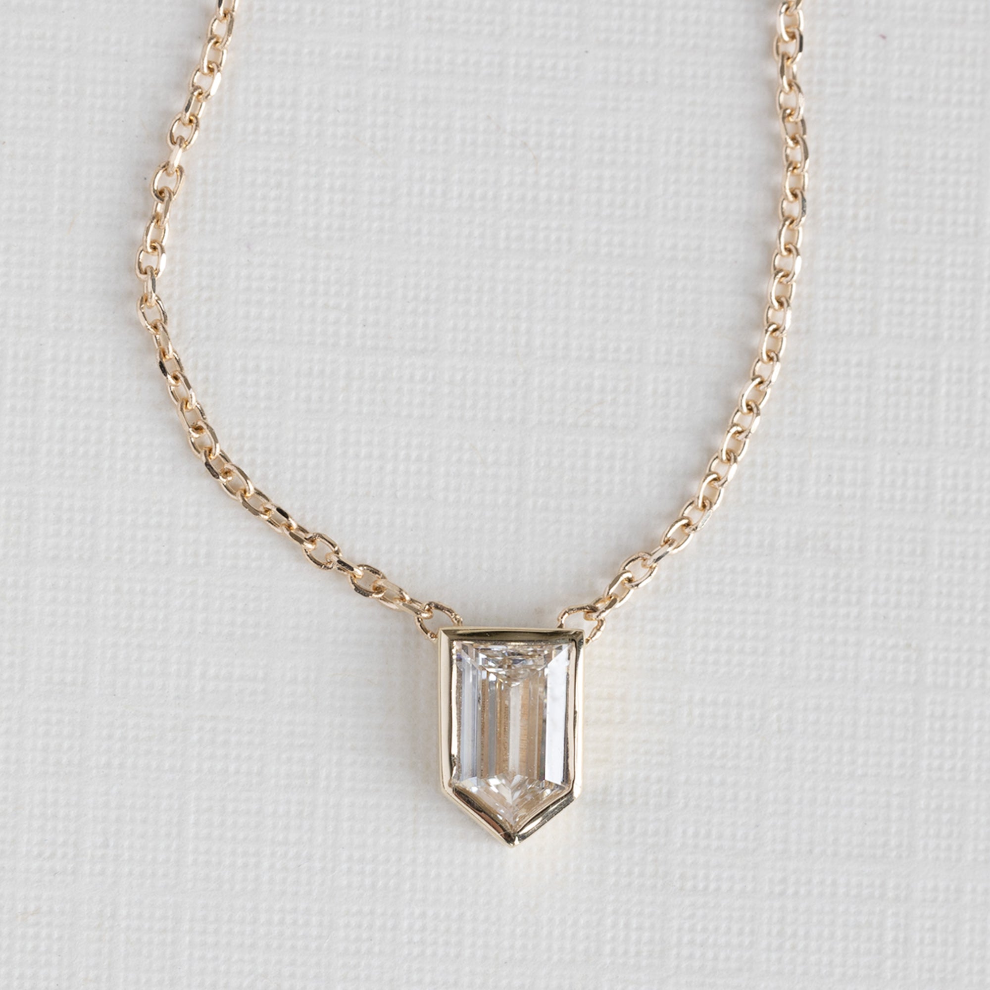 One of a Kind Geometric White Diamond Necklace | Choose Your Stone