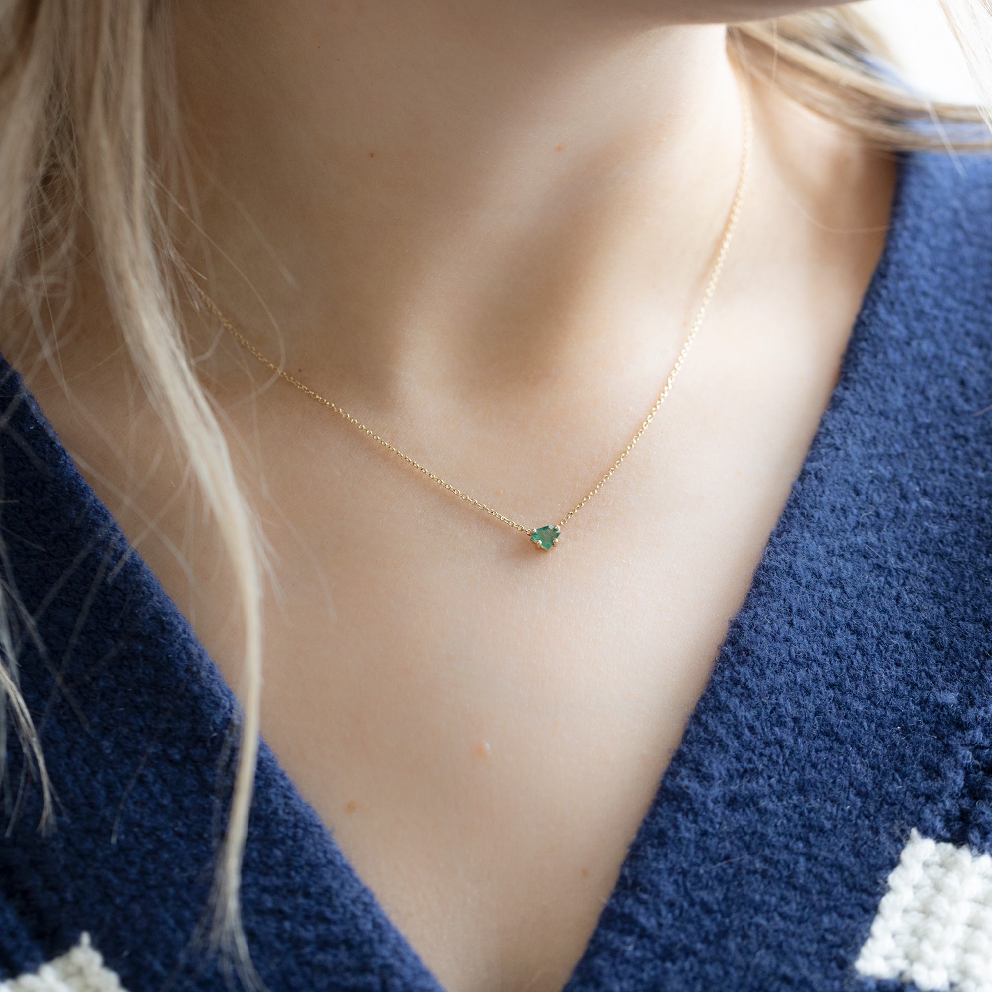 The Geometric Emerald Necklace | Yellow Gold