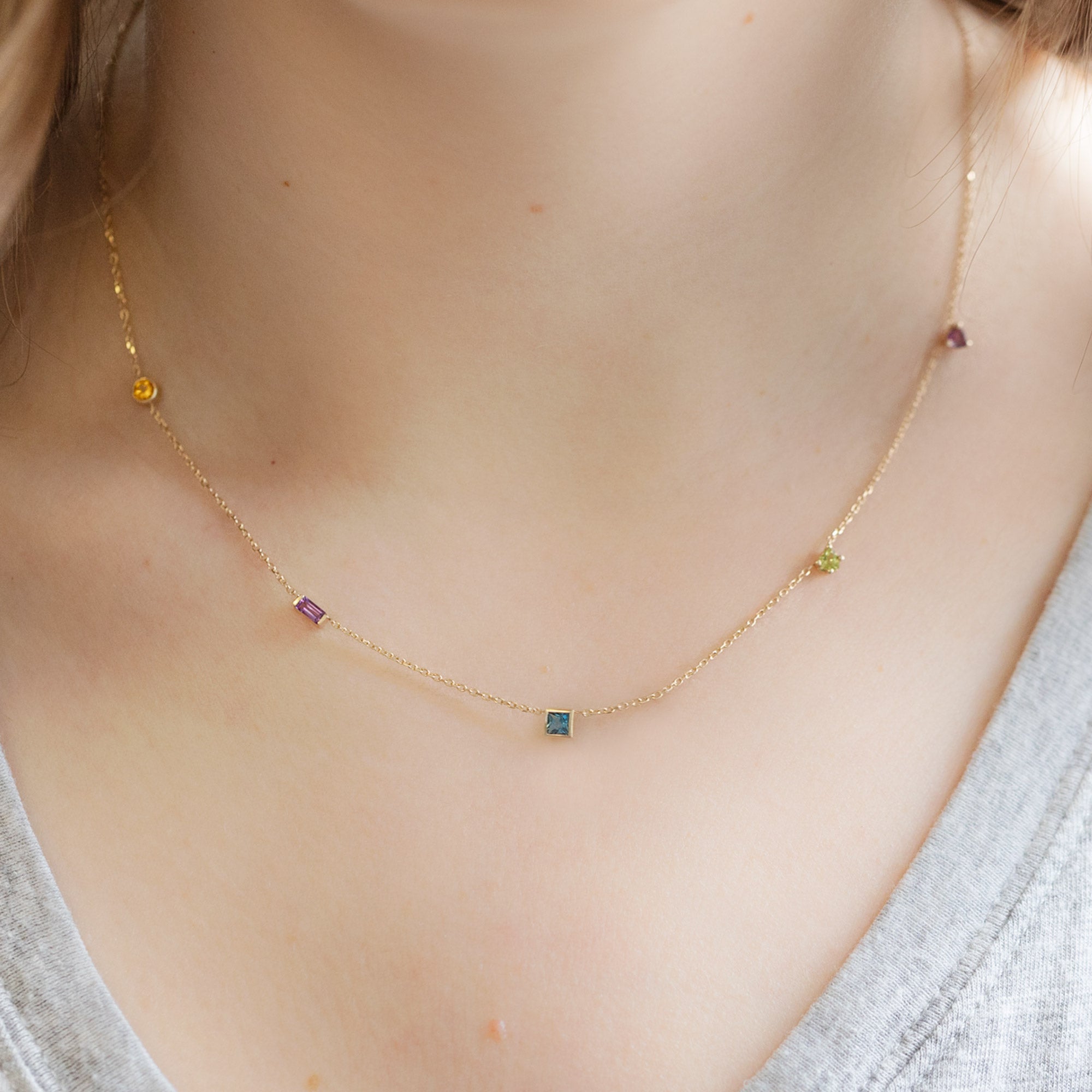 The Candy Gemstone Necklace | Yellow Gold
