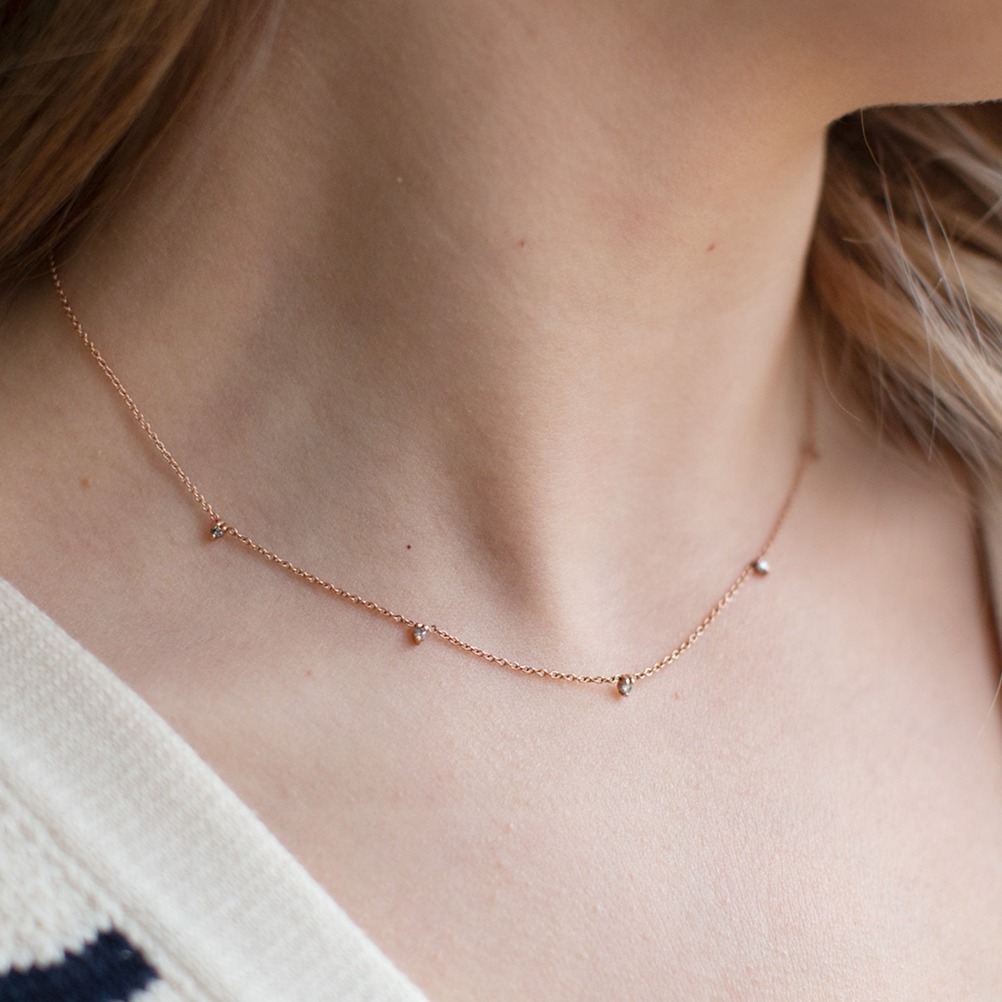 The Diamond Sunburst Necklace | Yellow, Rose or White Gold