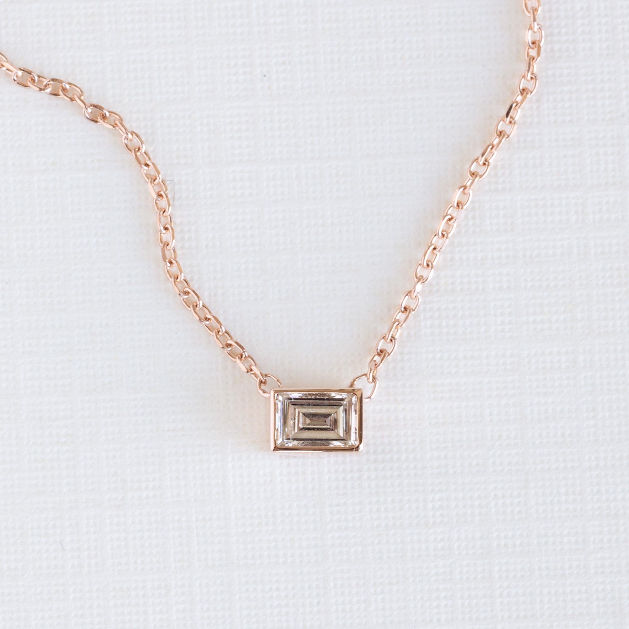 One of a Kind Geometric White Diamond Necklace | Choose Your Stone