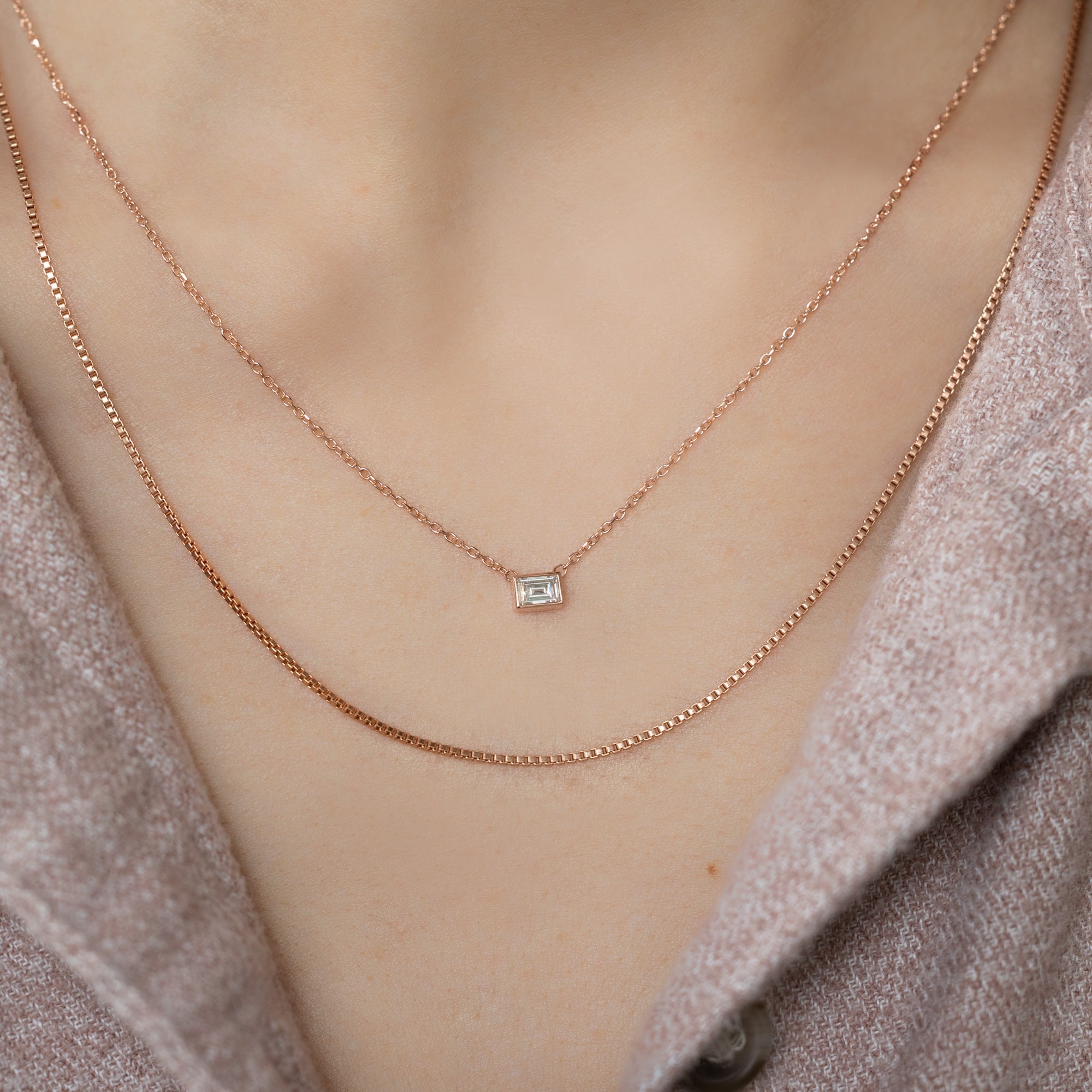 One of a Kind Geometric White Diamond Necklace | Choose Your Stone