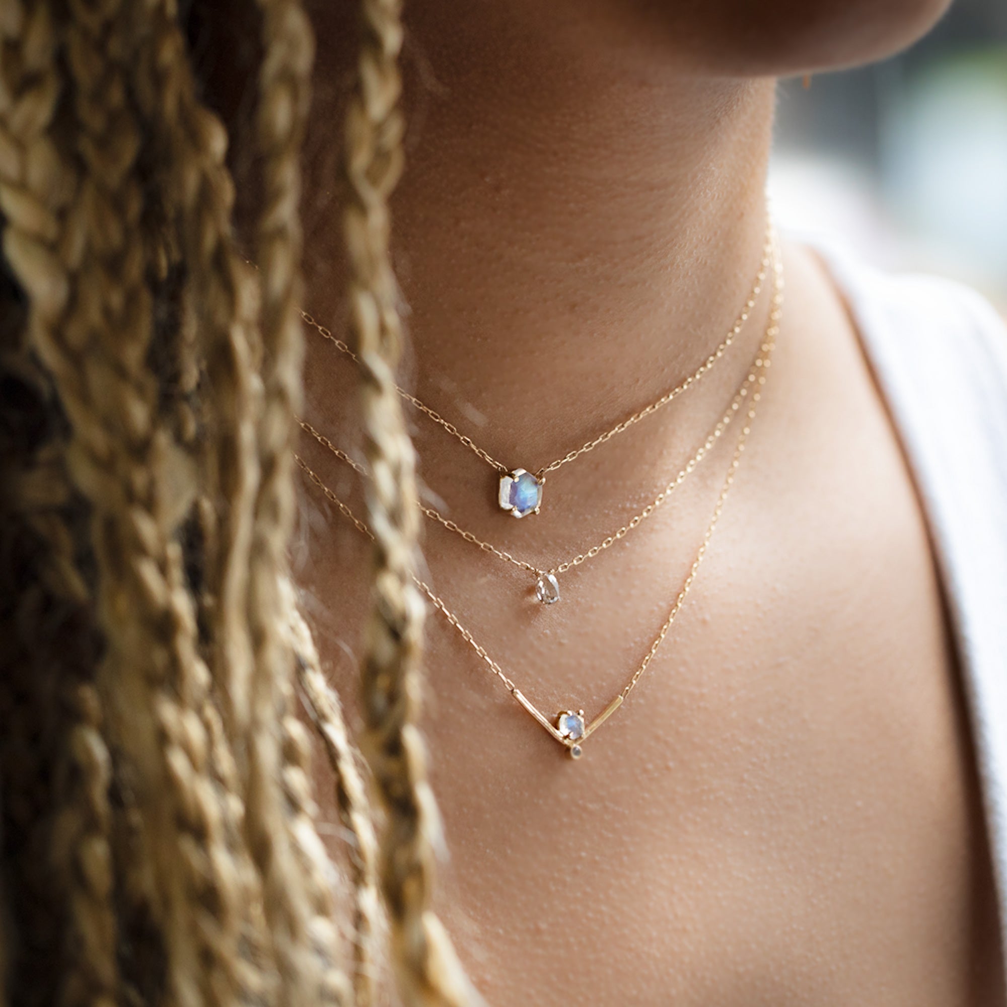 buy:the-hexagon-moonstone-necklace-14k-yellow-gold,the-simple-champagne-diamond-briolette-necklace-rose-gold-filled,the-hexagon-moonstone-diamond-necklace-14k-yellow-gold