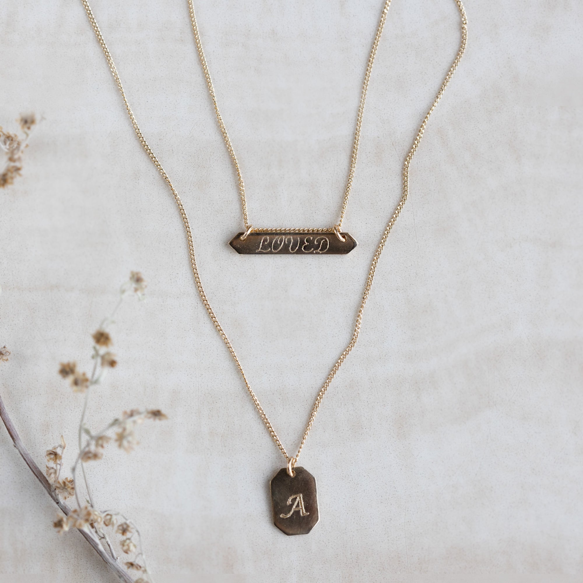 The Personalized Bar Necklace | Yellow Gold or Sterling Silver