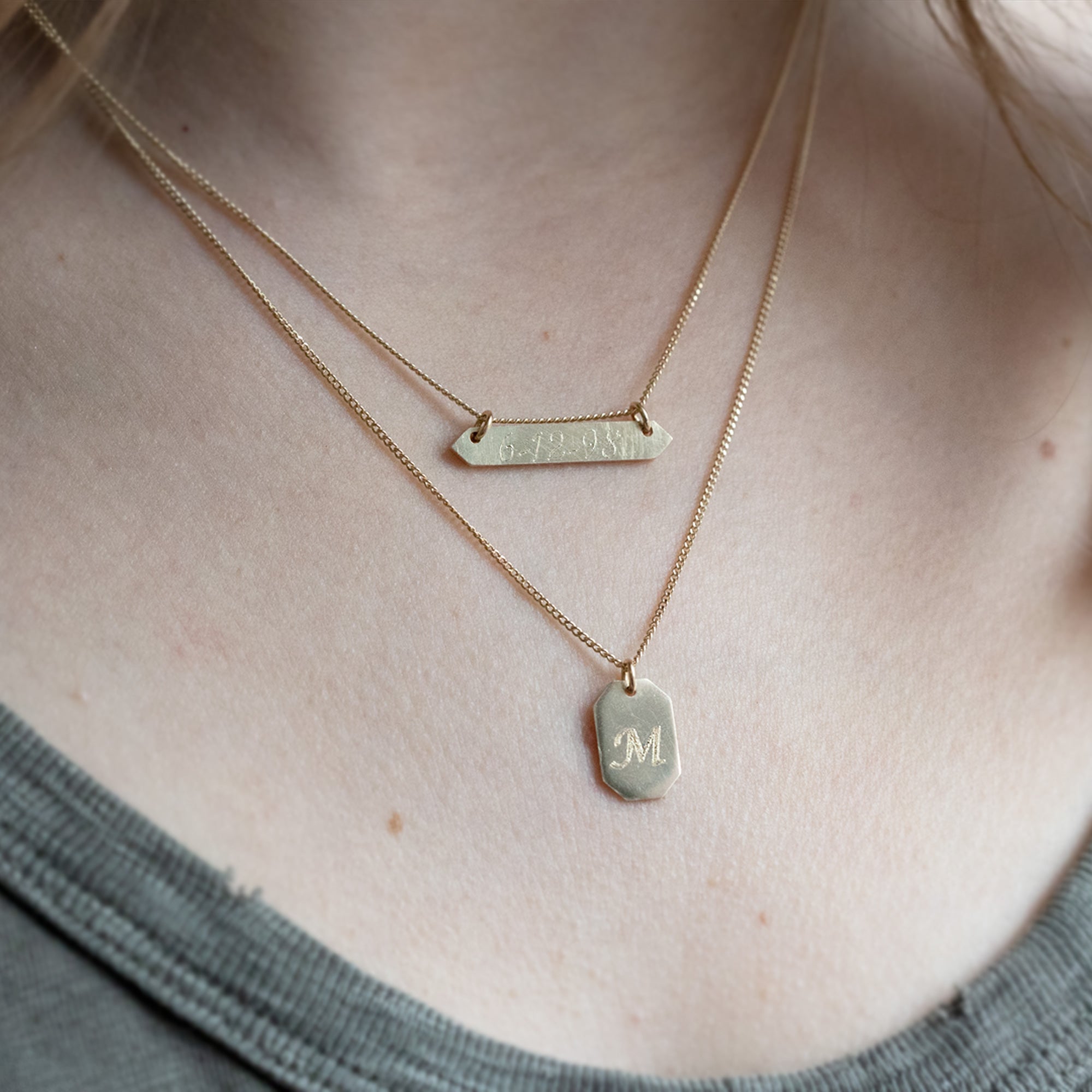 The Personalized Dog Tag Necklace | Yellow Gold