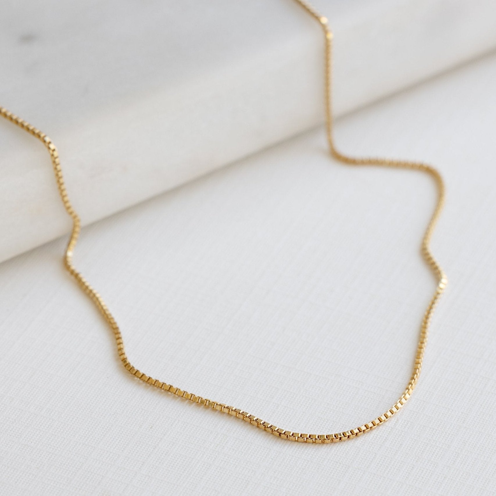 The Box Chain Necklace | Yellow or White Gold