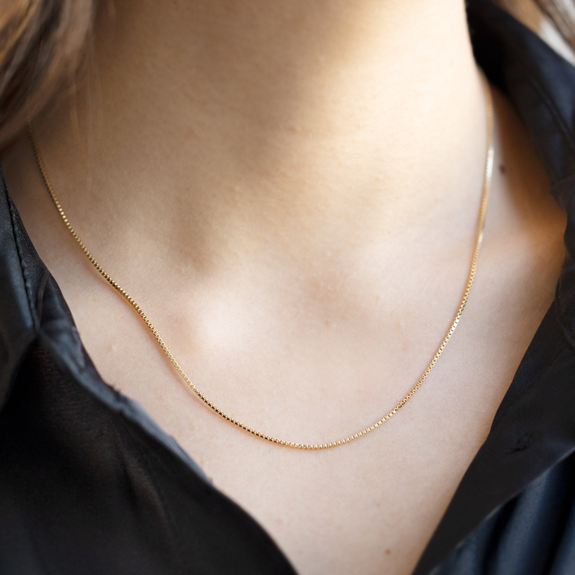 The Box Chain Necklace | Yellow or White Gold