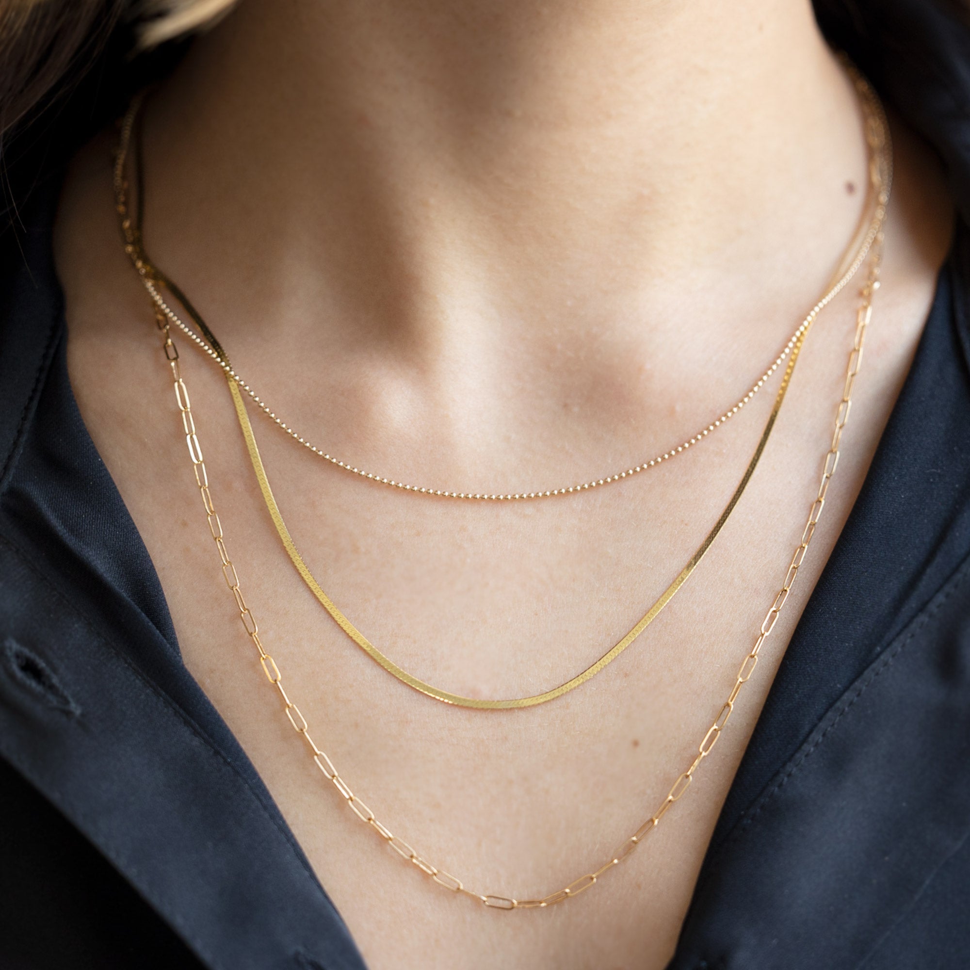 The Drawn Cable Link Chain Necklace | Yellow, Rose or White Gold