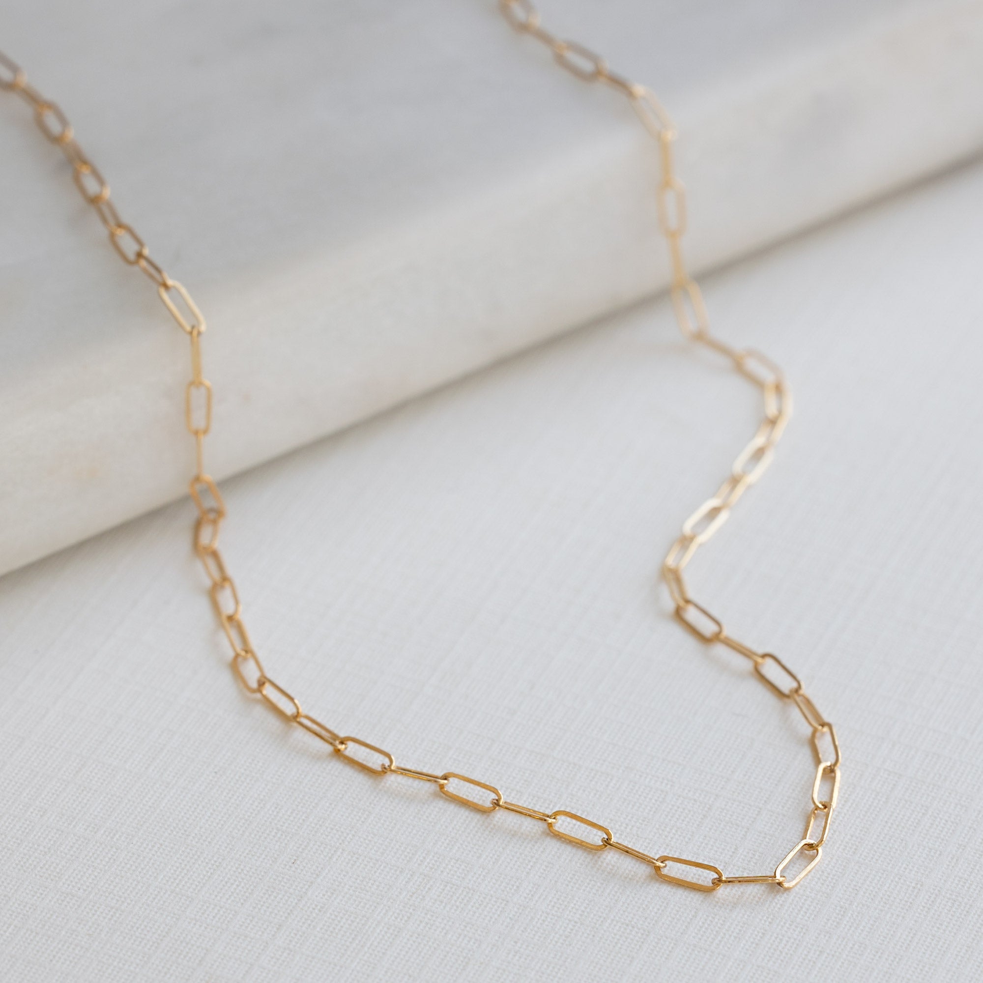 The Drawn Cable Link Chain Necklace | Yellow, Rose or White Gold