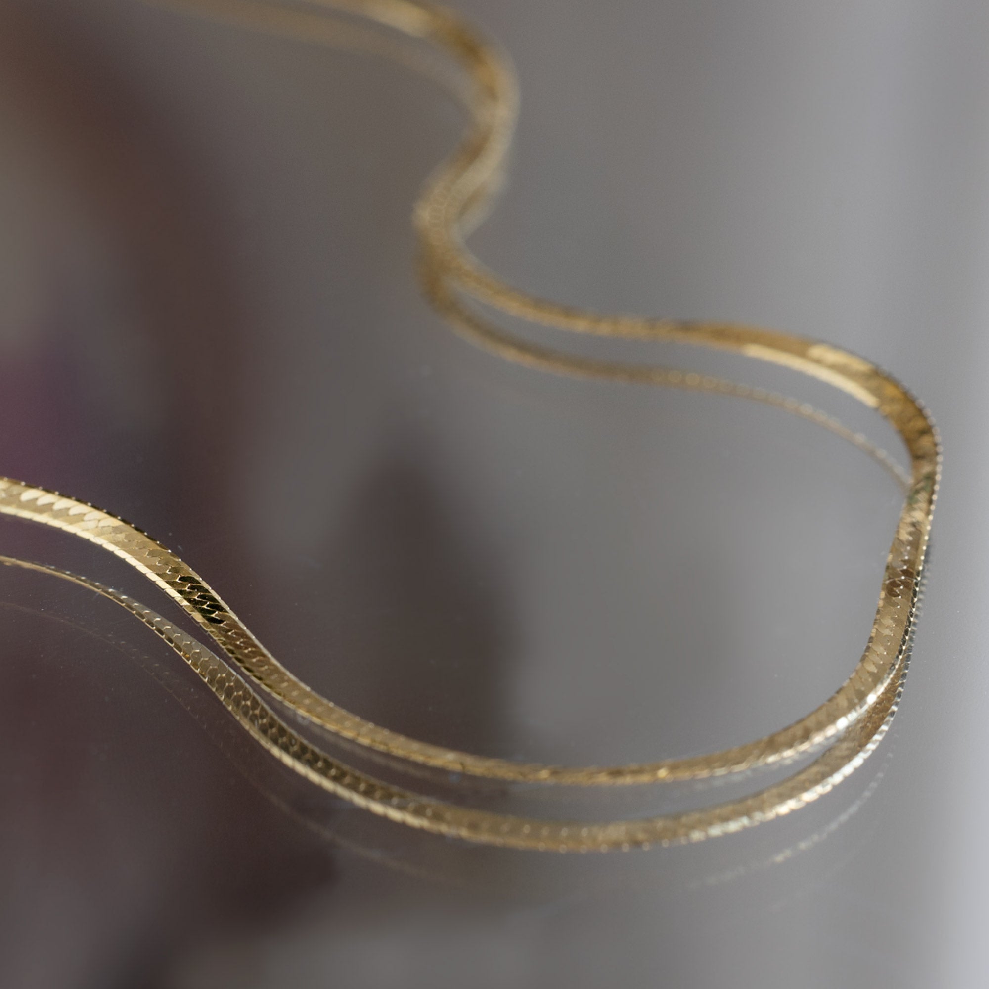 The Herringbone Chain Necklace | Yellow Gold