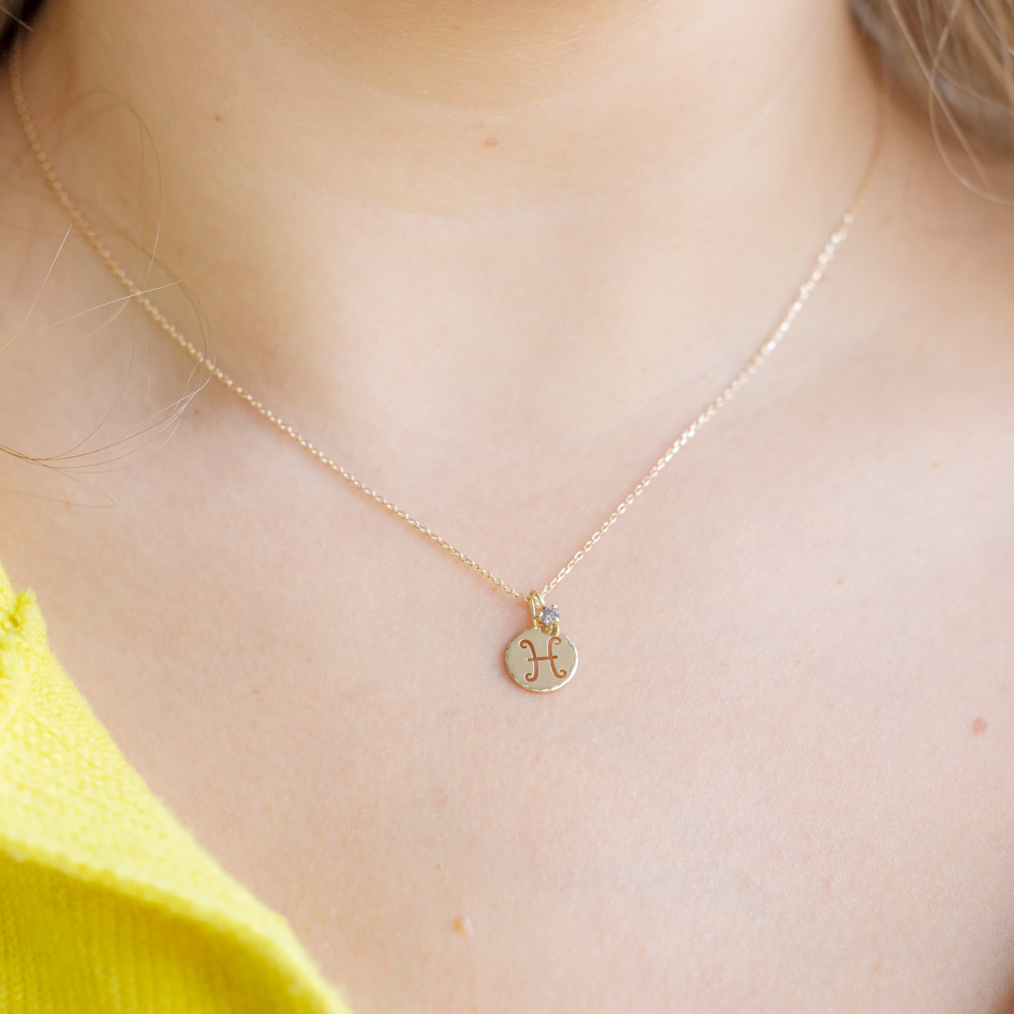 The Custom Zodiac Birthstone Charm Necklace | Yellow Gold