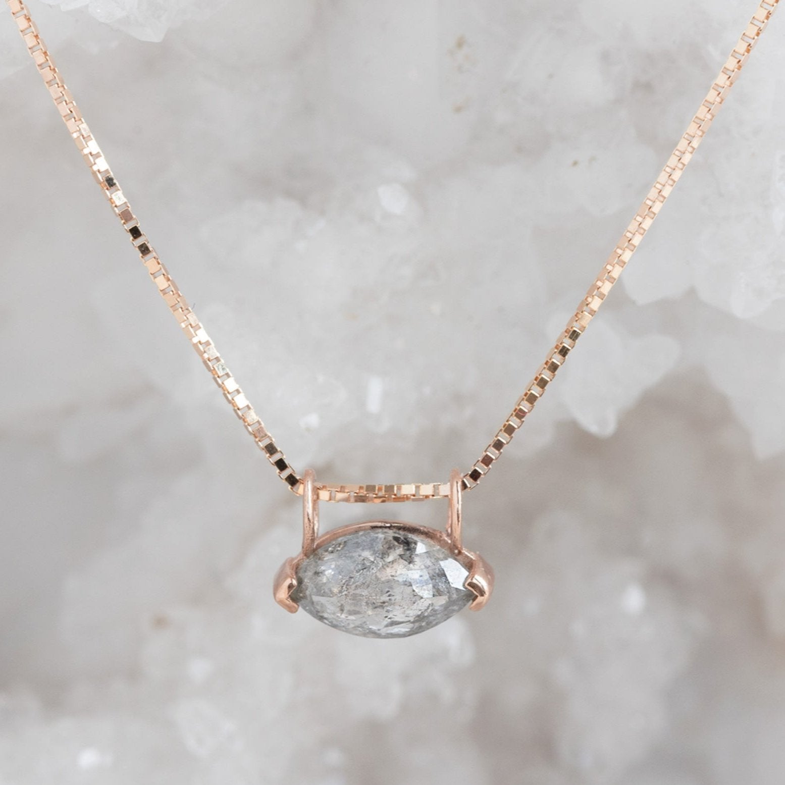 The Salt and Pepper Diamond Eye Necklace | Yellow, Rose or White Gold