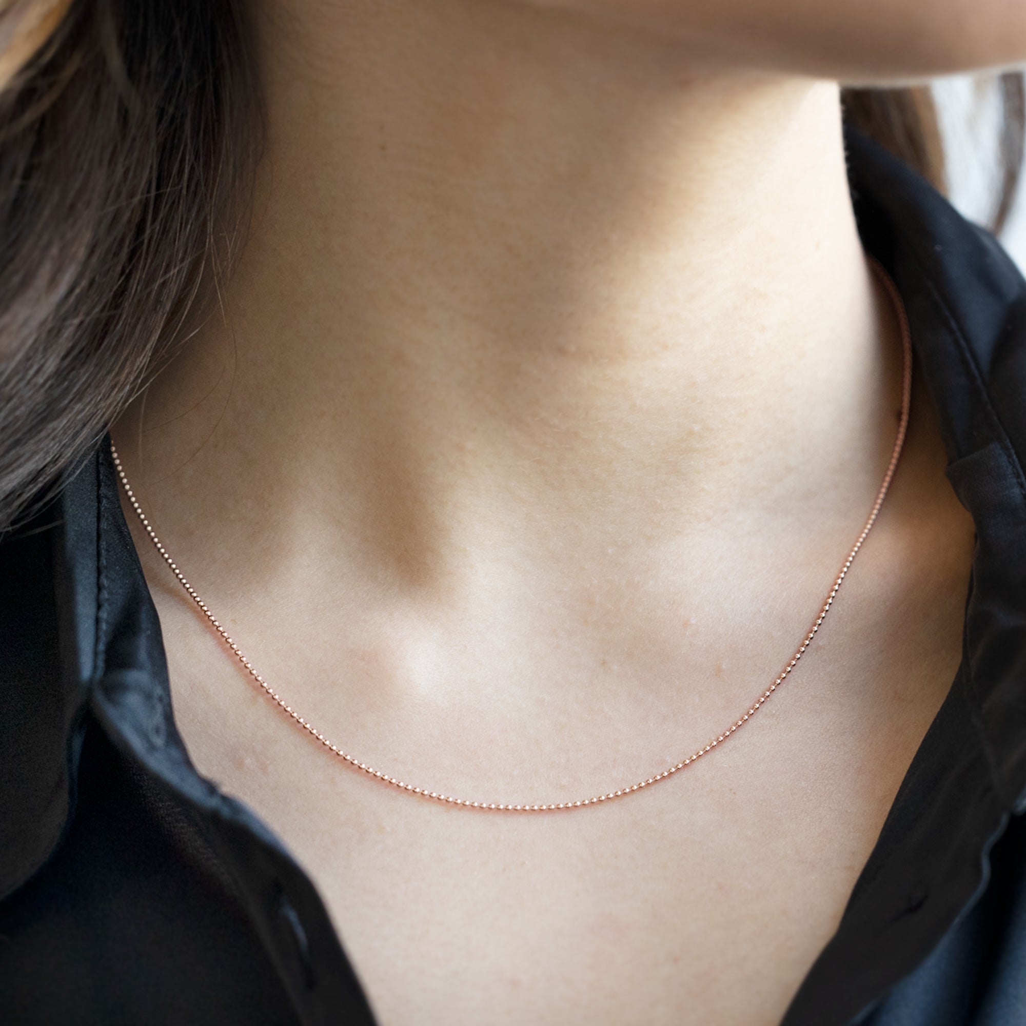 The Bead Chain Necklace | Yellow, Rose or White Gold