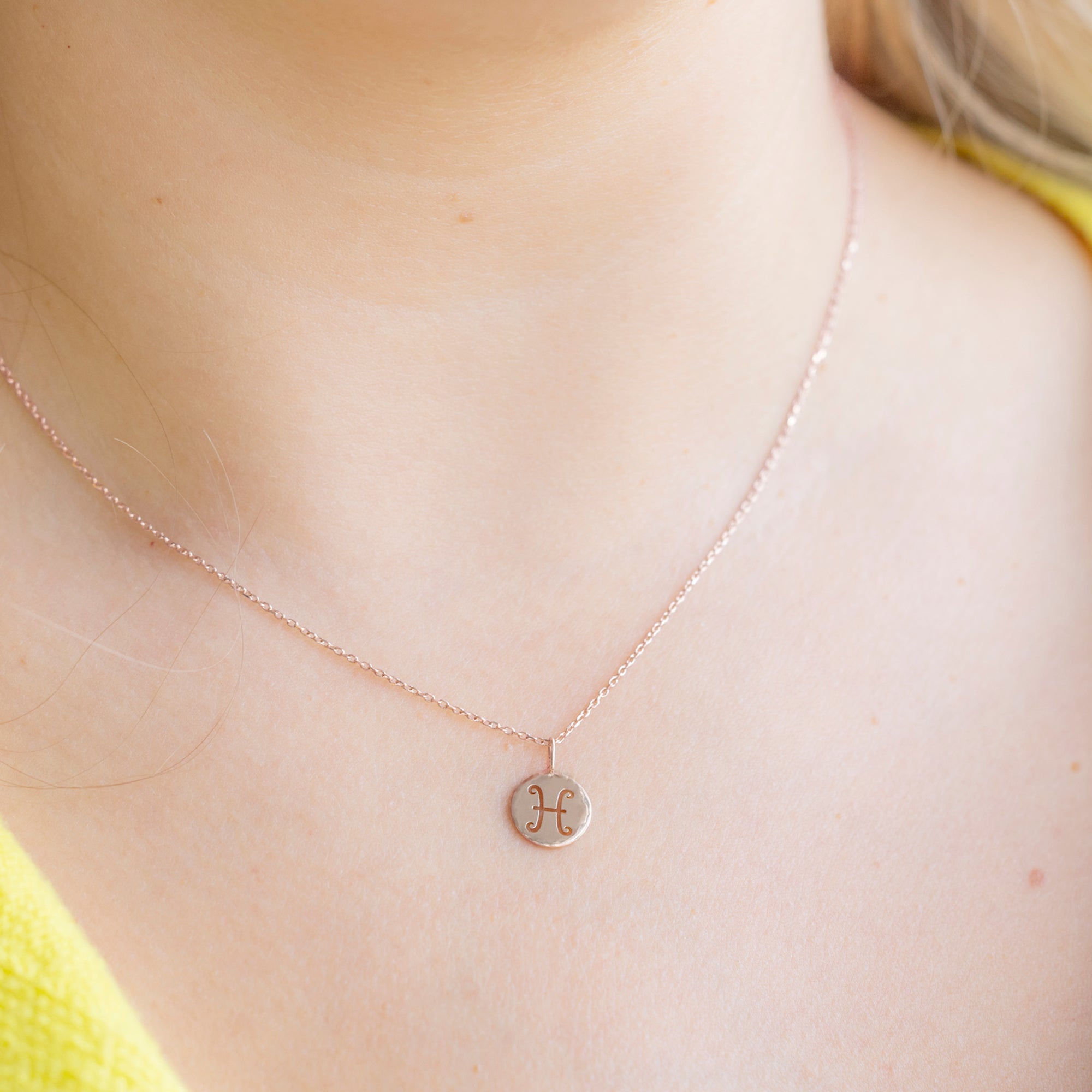 The Zodiac Birthstone Charm Necklace | Yellow, Rose or White Gold