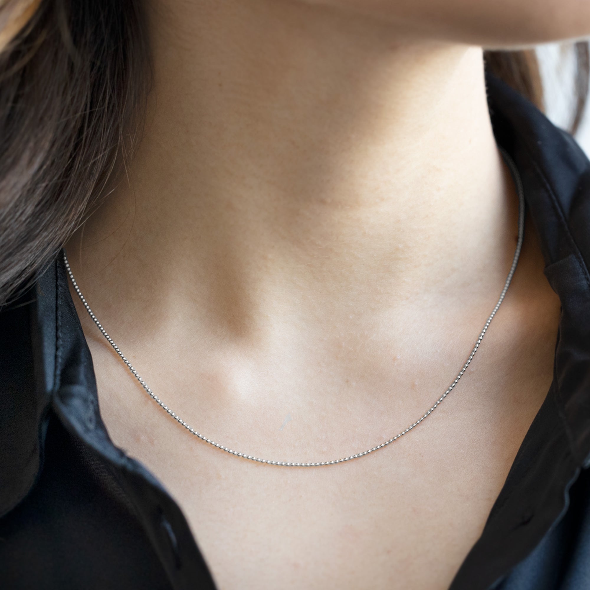 The Bead Chain Necklace | 14K White Gold
