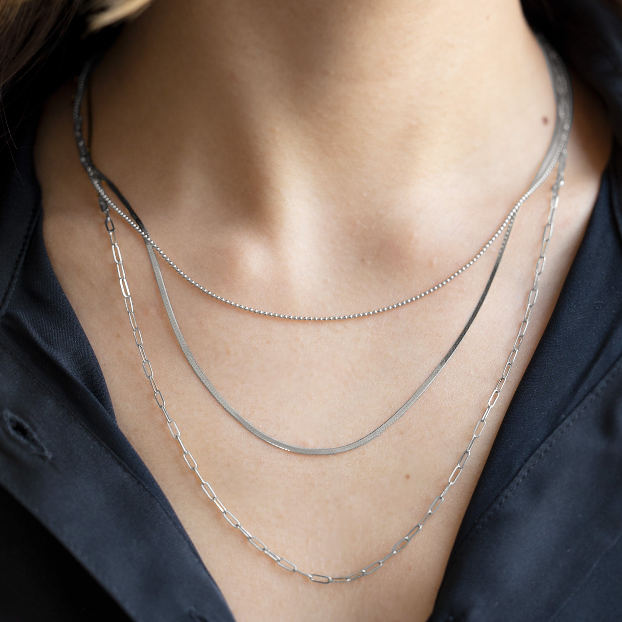 The Bead Chain Necklace | 14K White Gold