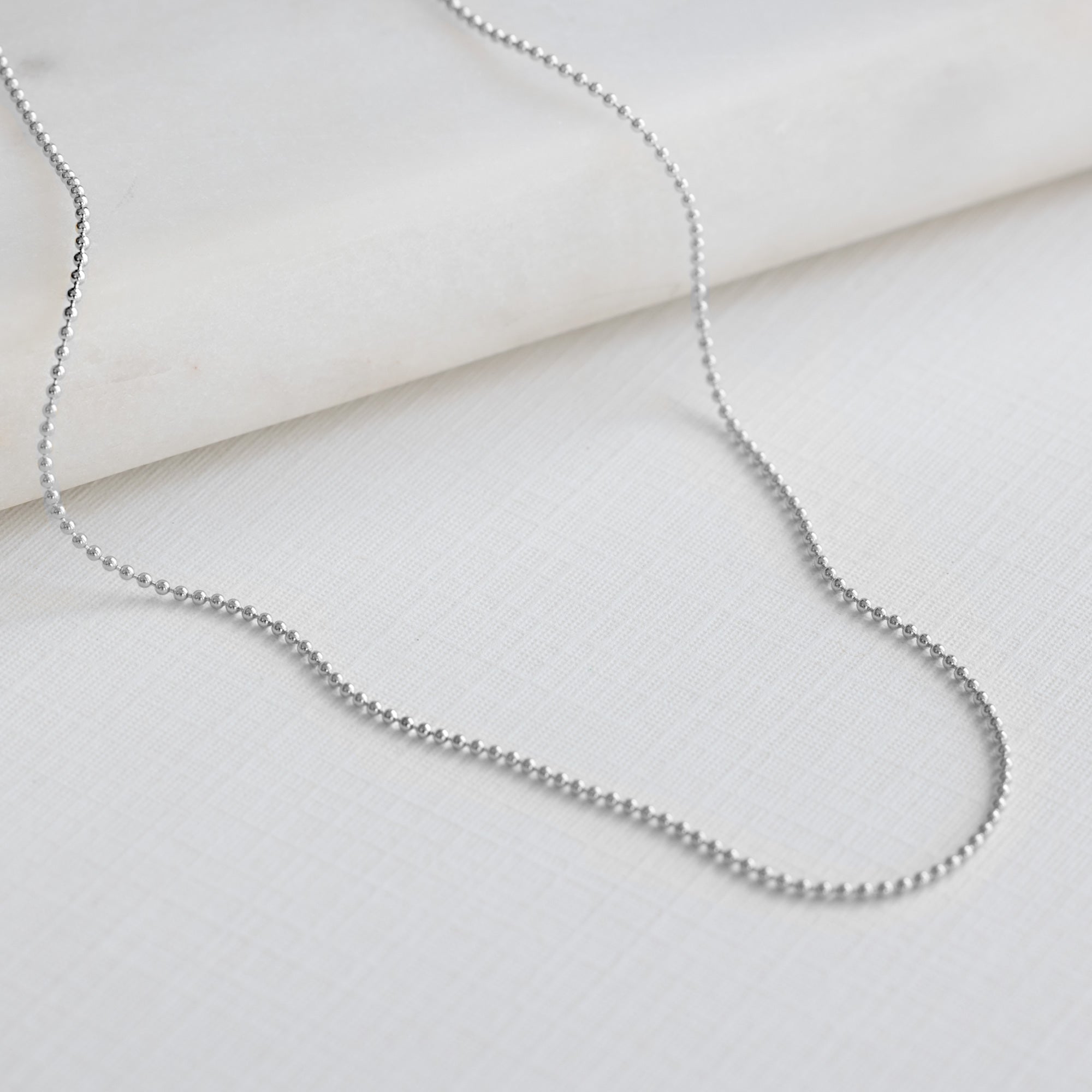 The Bead Chain Necklace | 14K White Gold