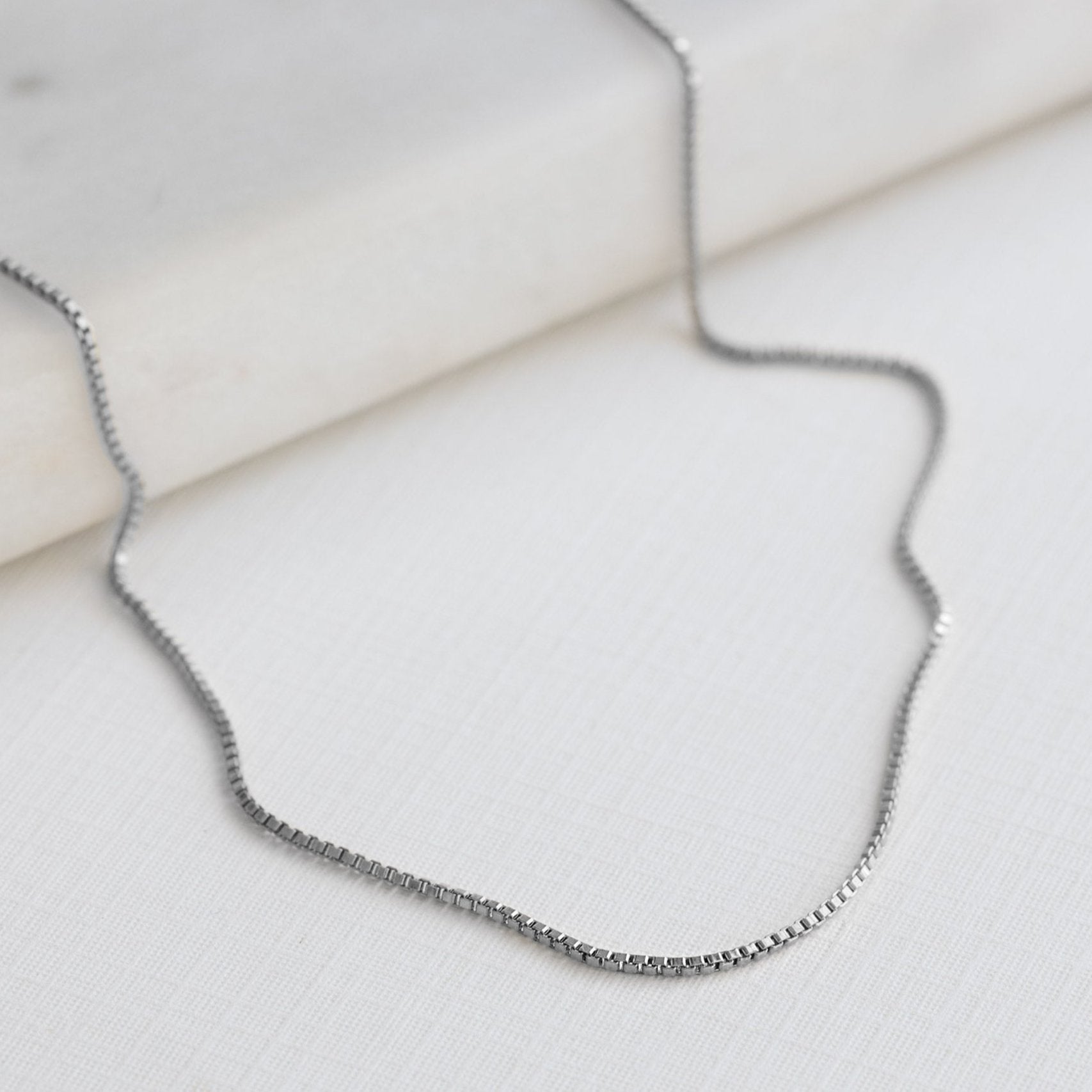The Box Chain Necklace | Yellow or White Gold