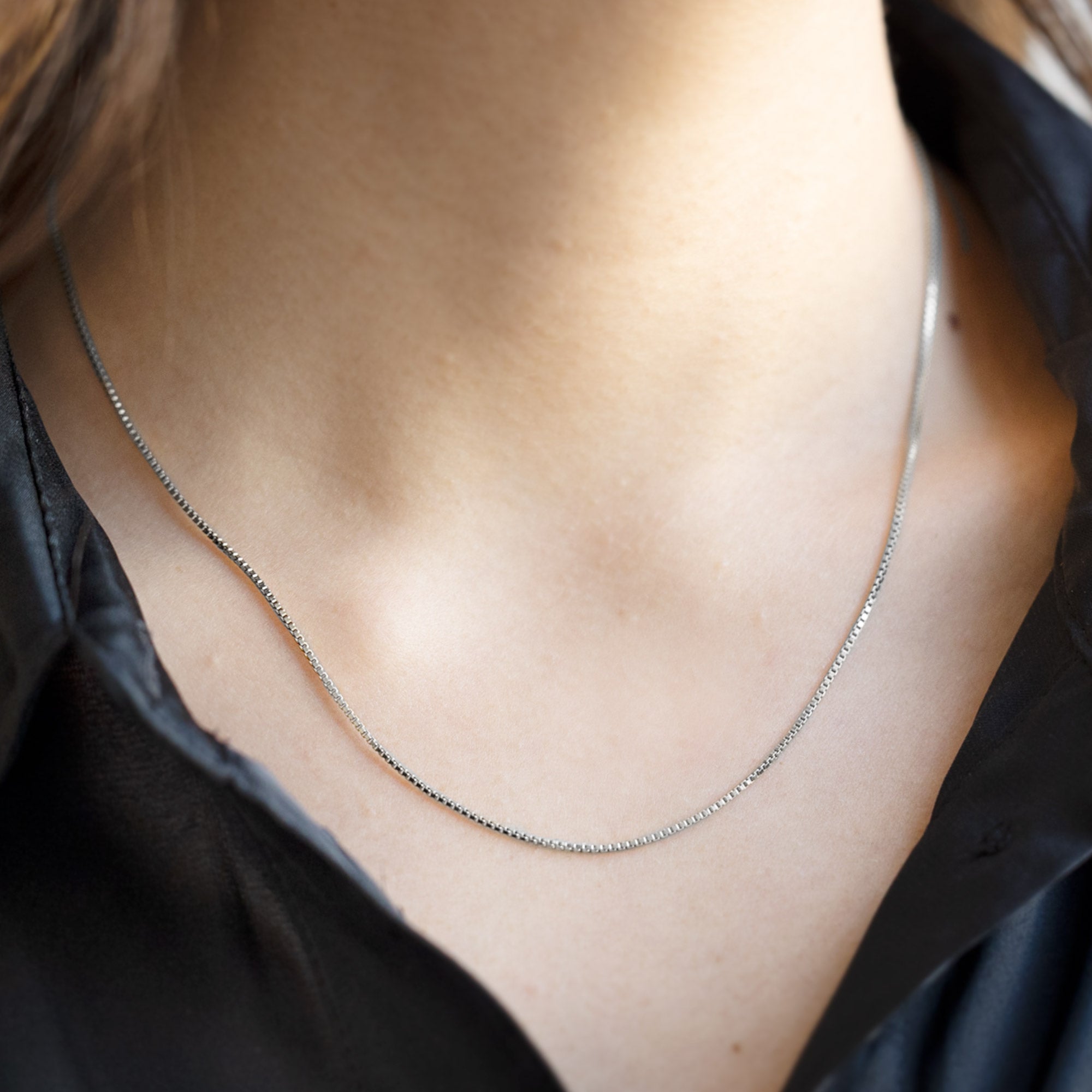 The Box Chain Necklace | Yellow or White Gold