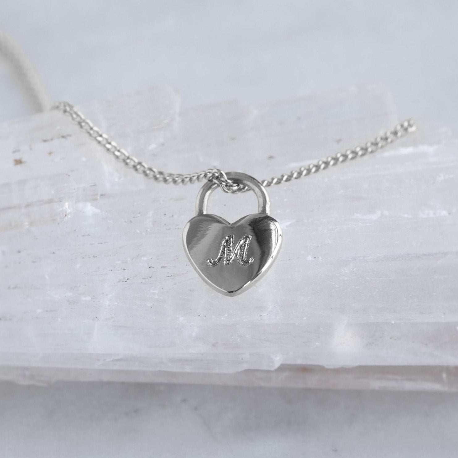 The Personalized Heart Lock Necklace | Yellow Gold or Sterling Silver