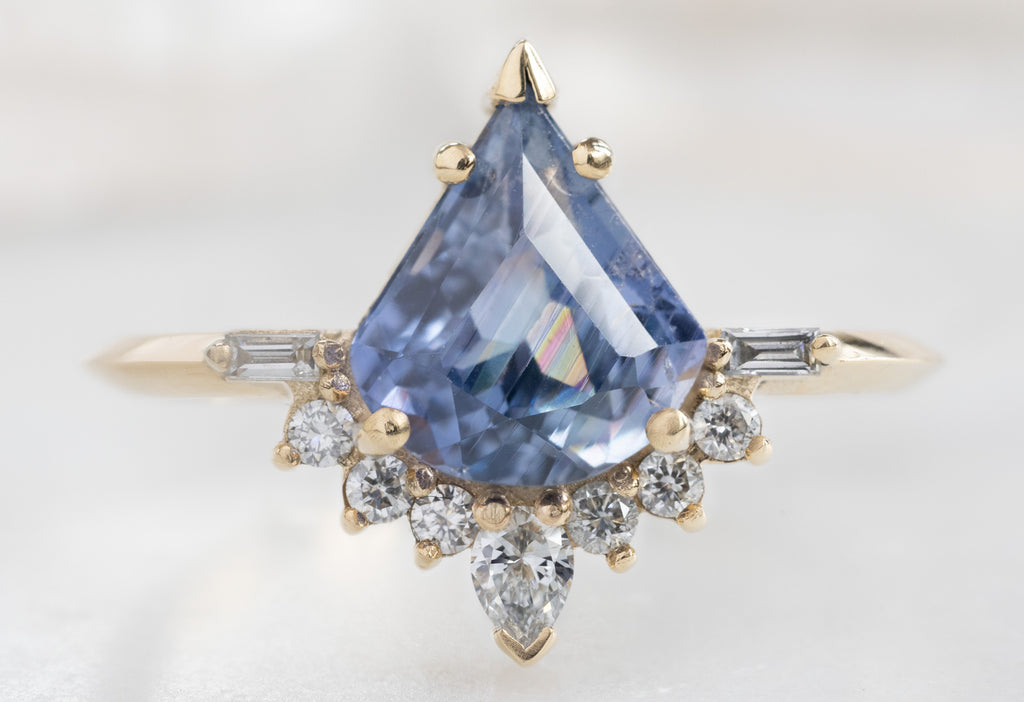 The Posy Ring with a Blue Violet Sapphire