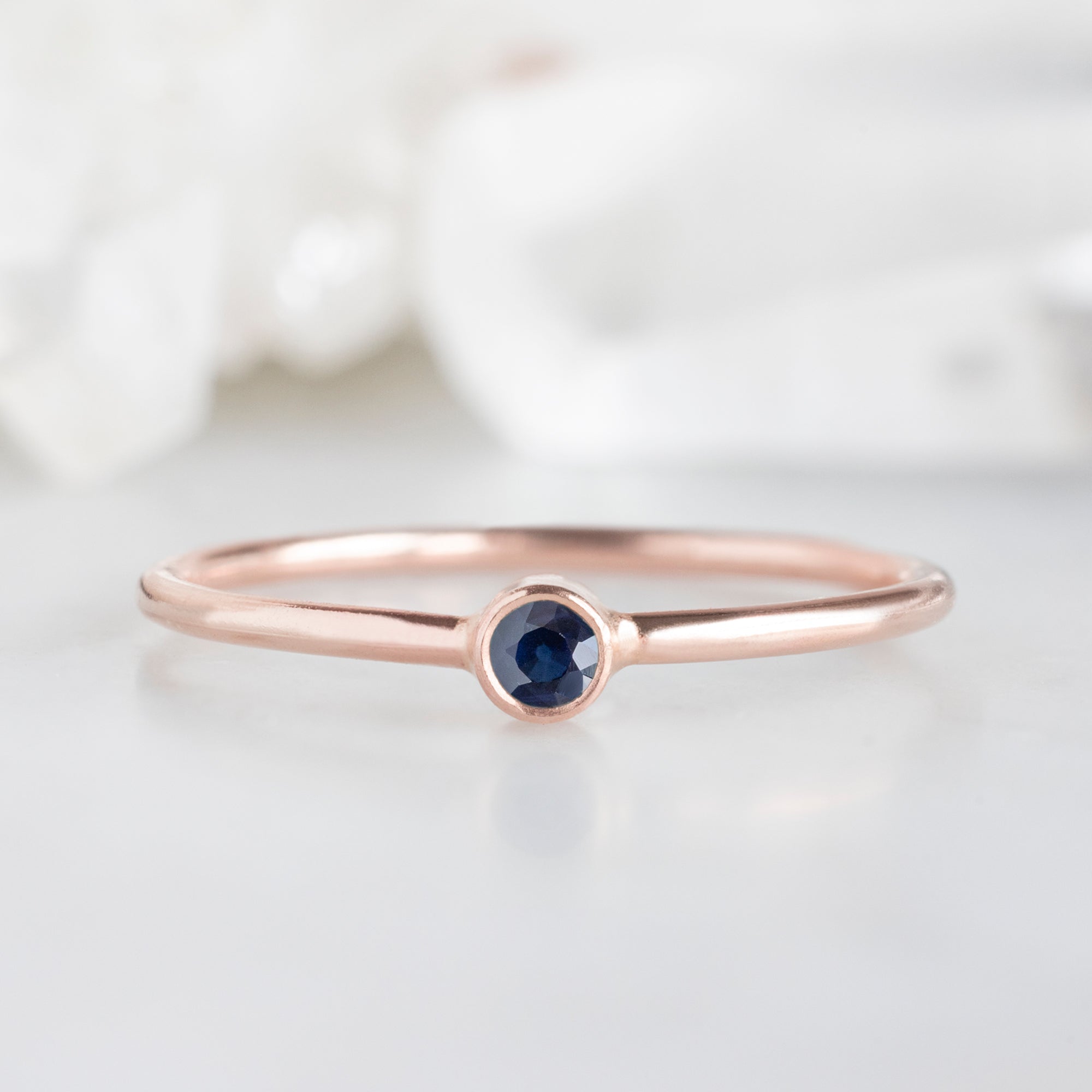 Sapphire Birthstone Stacking Ring | Yellow, Rose or White Gold