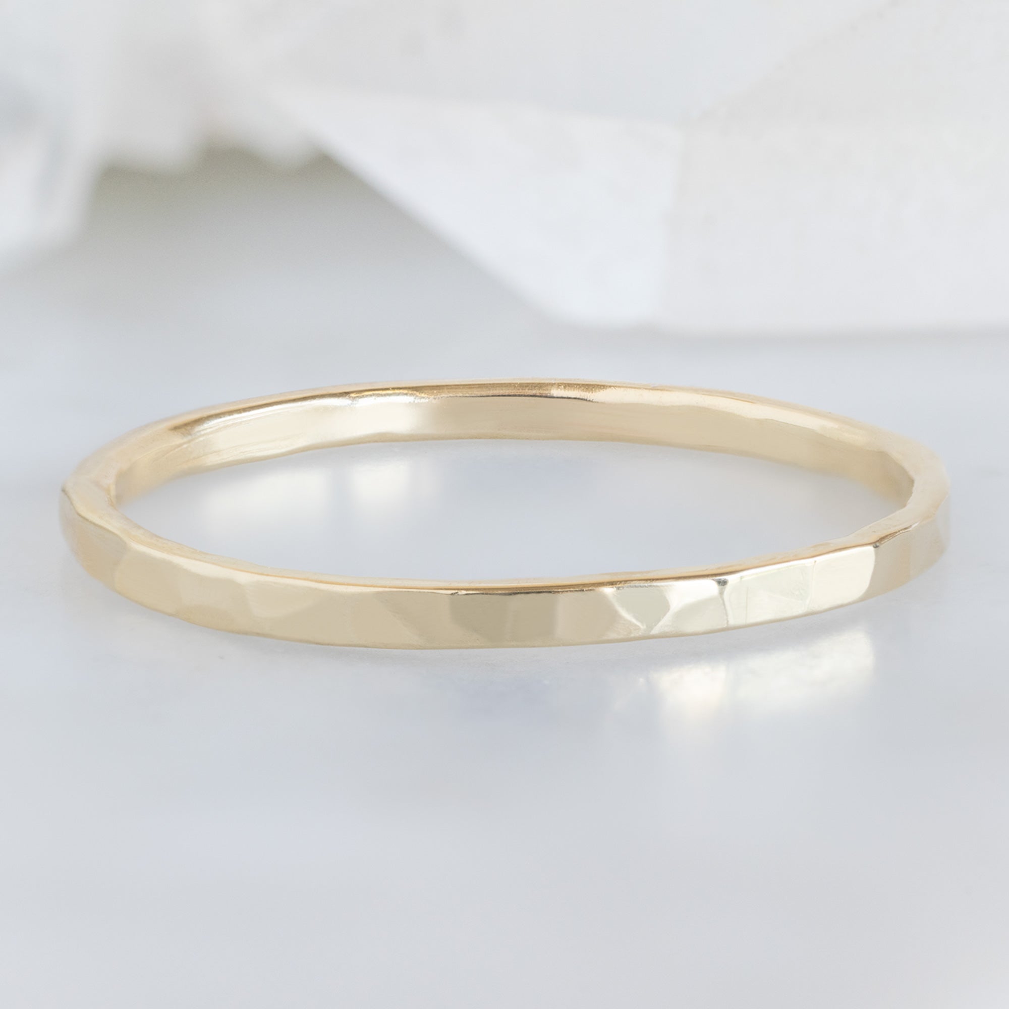 The Hammered Gold Stacking Band | Yellow, Rose or White Gold