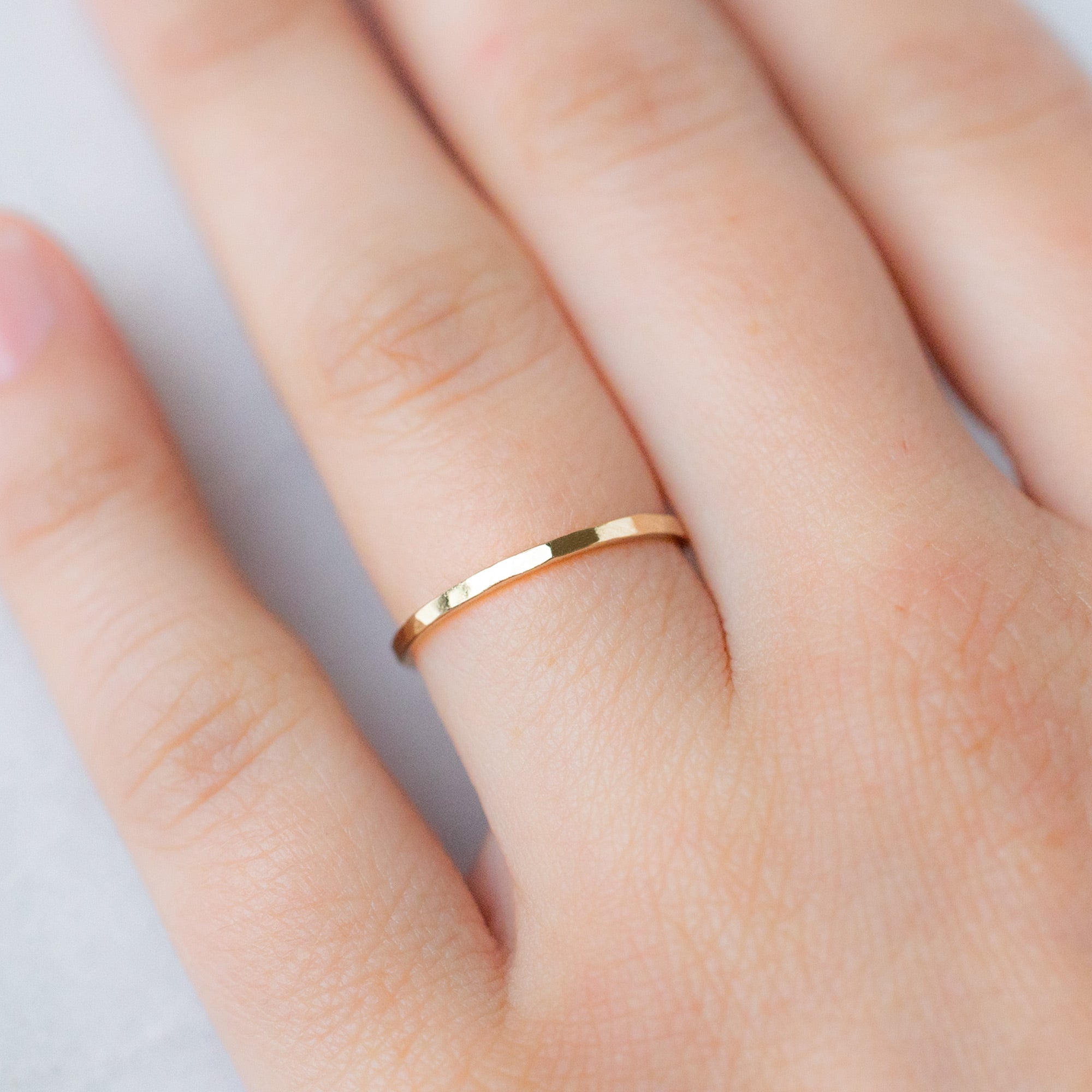 The Hammered Gold Stacking Band | Yellow, Rose or White Gold