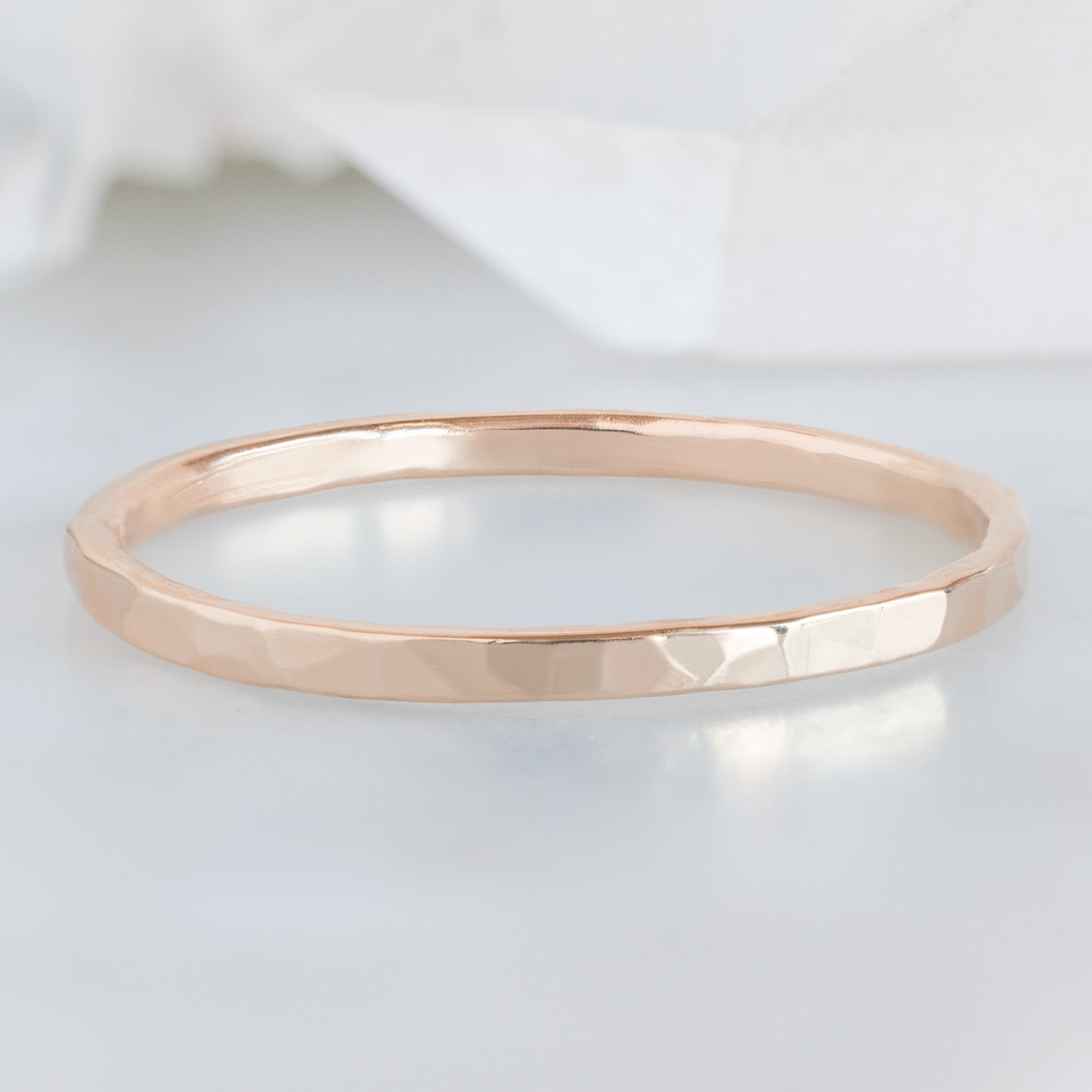 The Hammered Gold Stacking Band | Yellow, Rose or White Gold