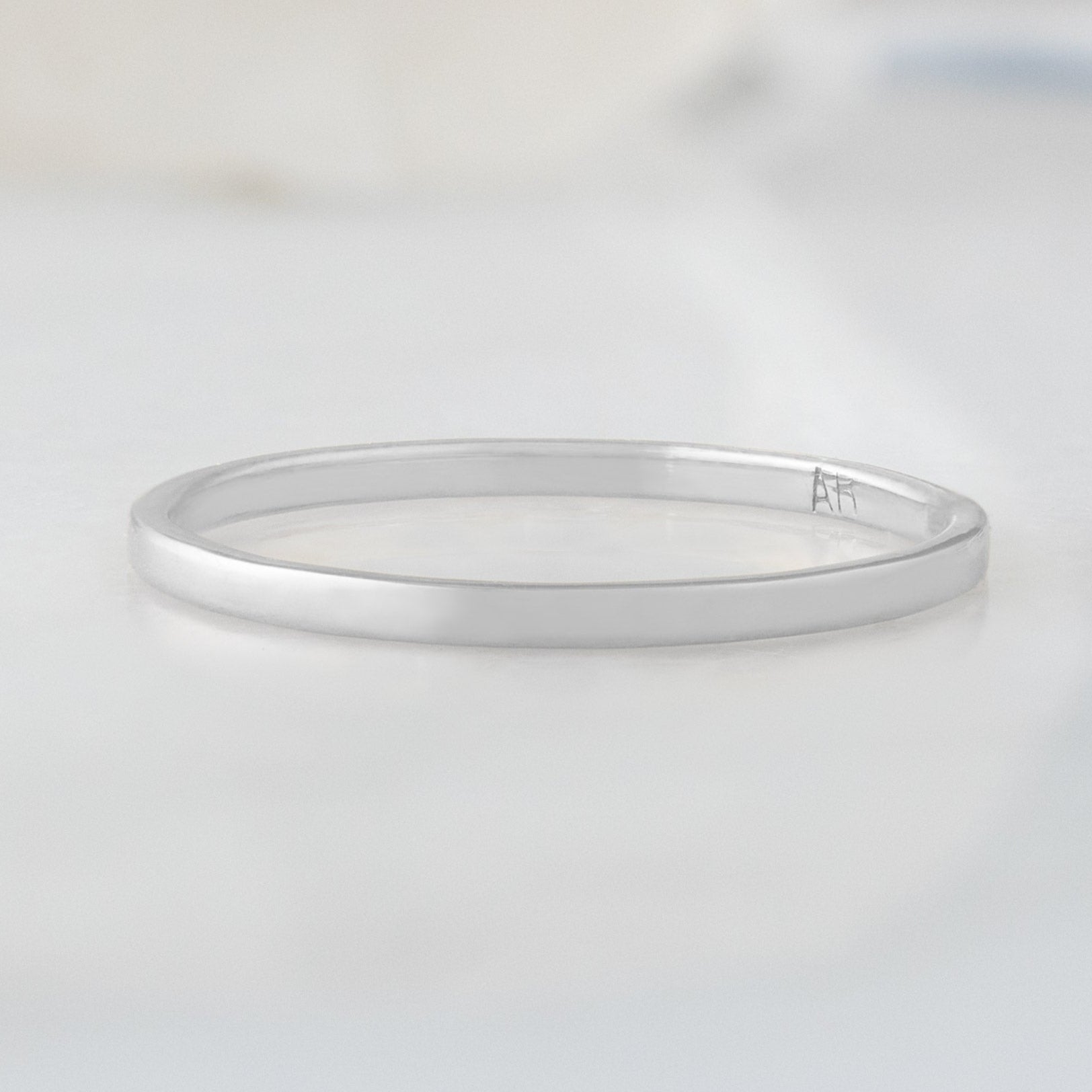 Gold Stacking Wedding Ring | in 14K White Gold
