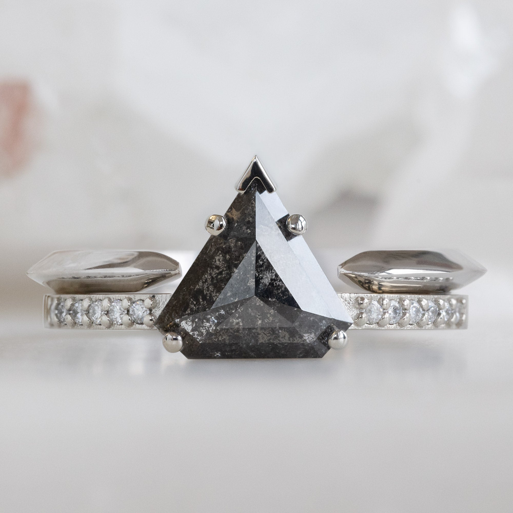 Open Cuff Knife Edge Gold Stacking Band | Yellow, Rose or White Gold