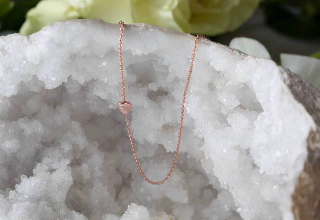 Sweetheart Diamond Necklace-Rose Gold