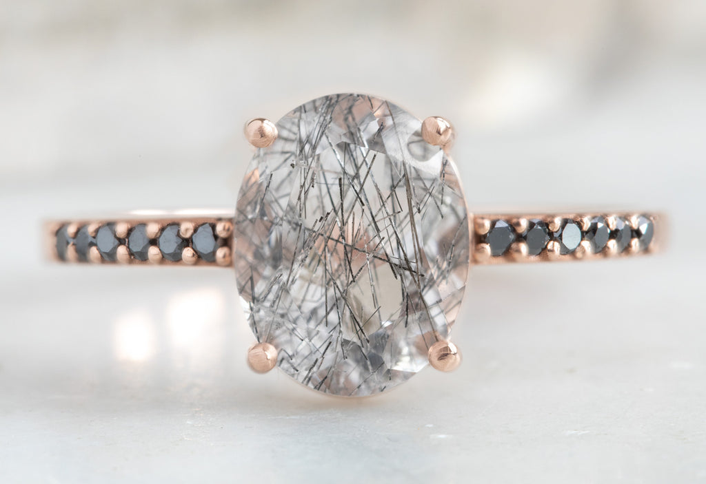 The Willow Ring with an Oval-Cut Tourmaline In Quartz
