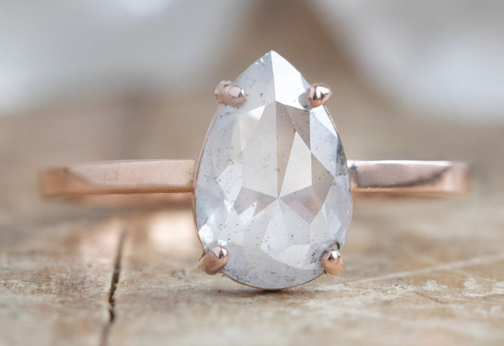 Design Your Own Custom Natural Rose Cut Icy White Diamond Engagement Ring