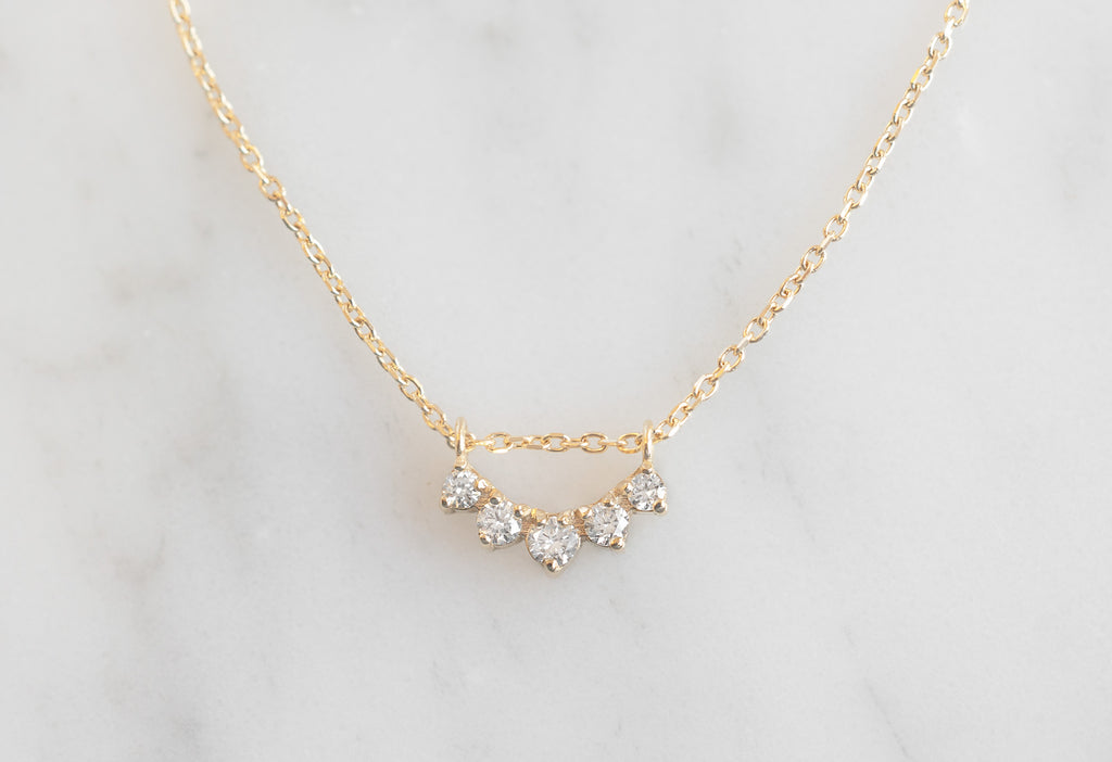 Custom White Diamond Sunburst Necklace