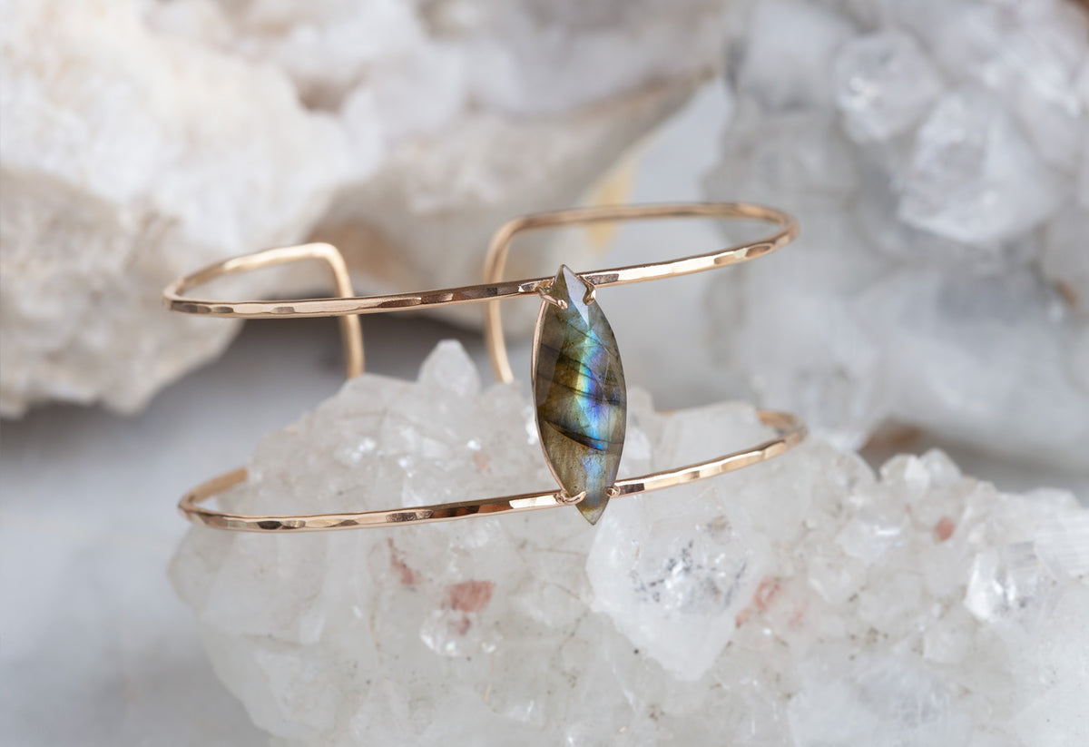 Labradorite Cage Cuff Bracelet