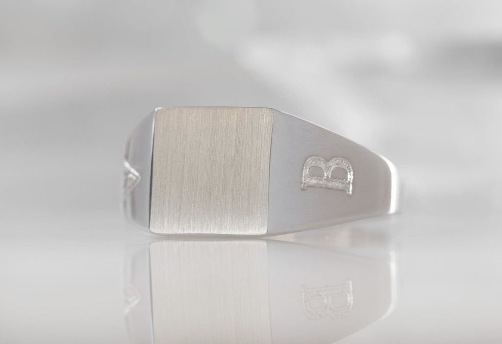 Men's Custom Signet Ring in Sterling Silver
