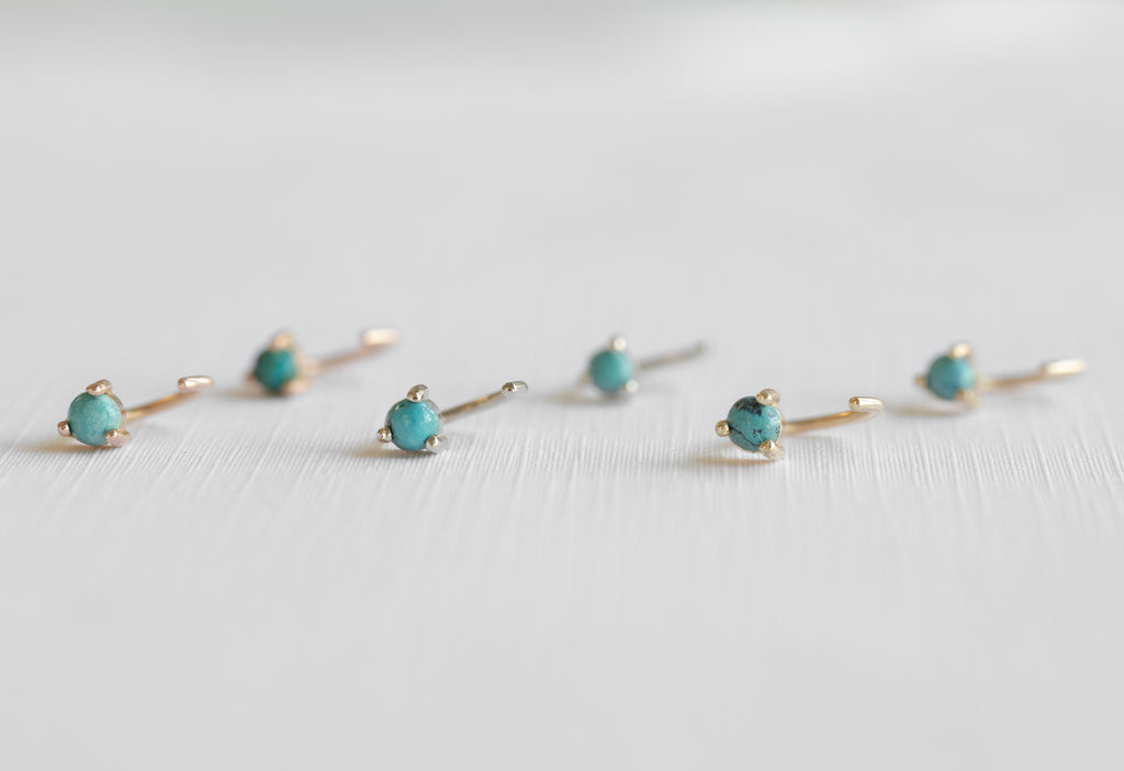 Turquoise Huggie Earrings in All Metal Colors
