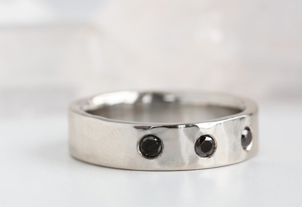 14kt Gold Band with Black Diamonds