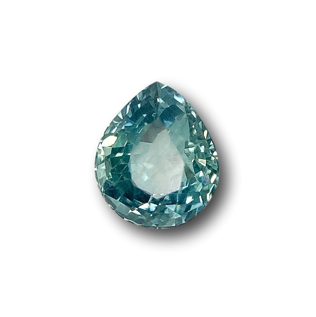 1.02ct | Brilliant Cut Pear Shape Green Blue Montana Sapphire