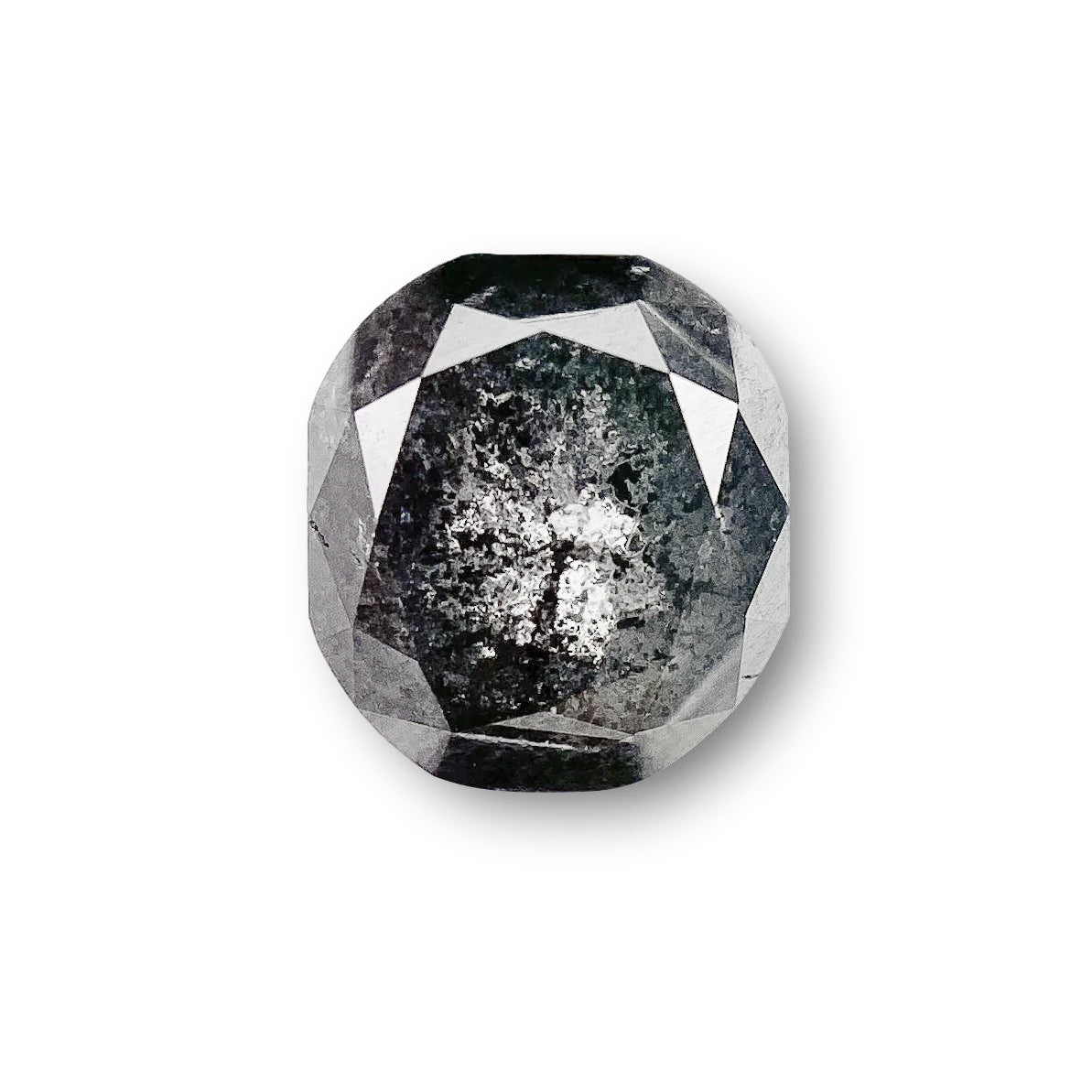0.94ct | Salt & Pepper Cushion Shape Rose Cut Diamond