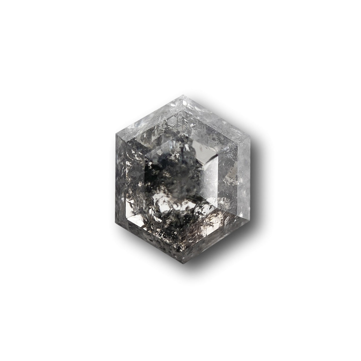 1.43ct | Salt & Pepper Hexagon Shape Rose Cut Diamond