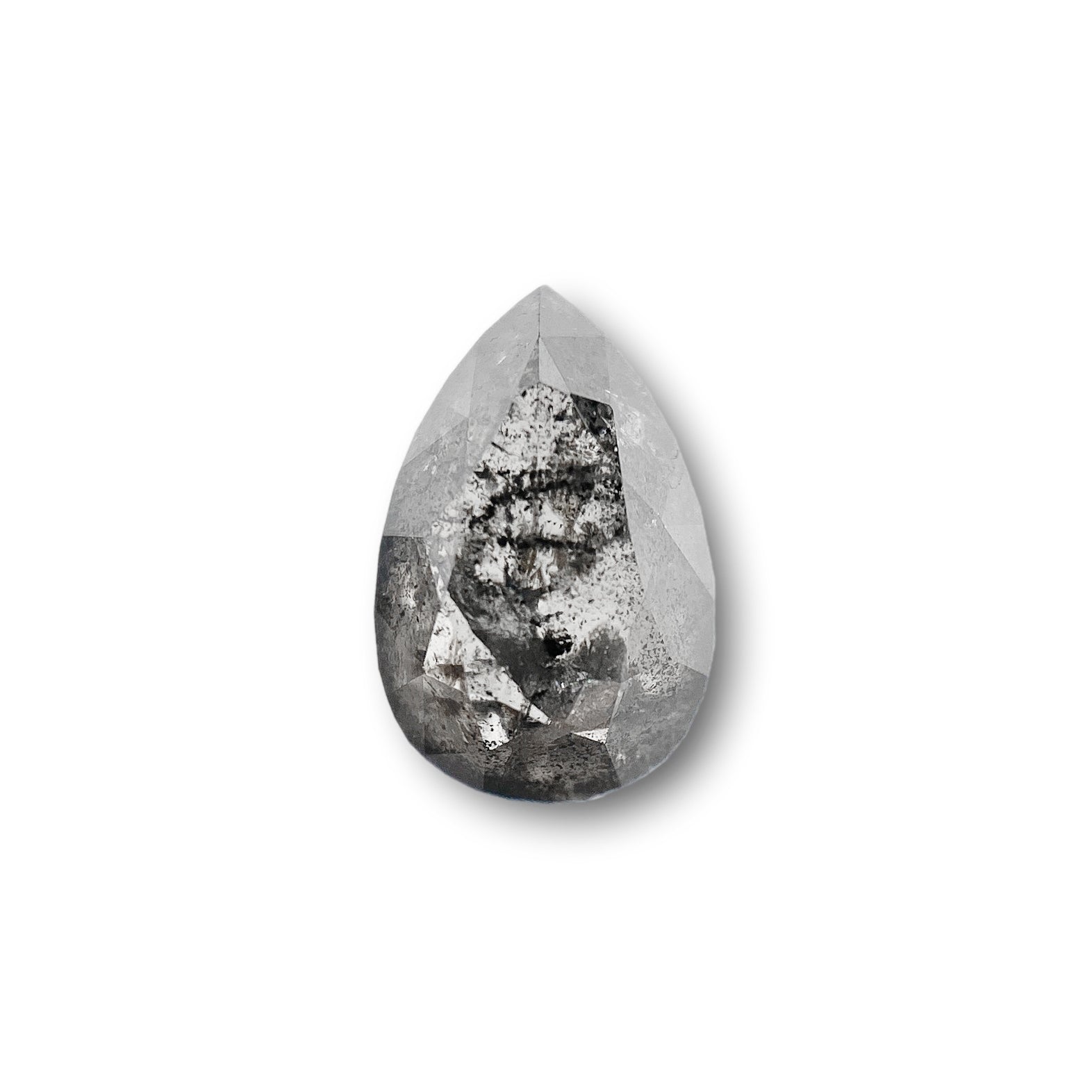 1.28ct | Salt & Pepper Pear Shape Rose Cut Diamond