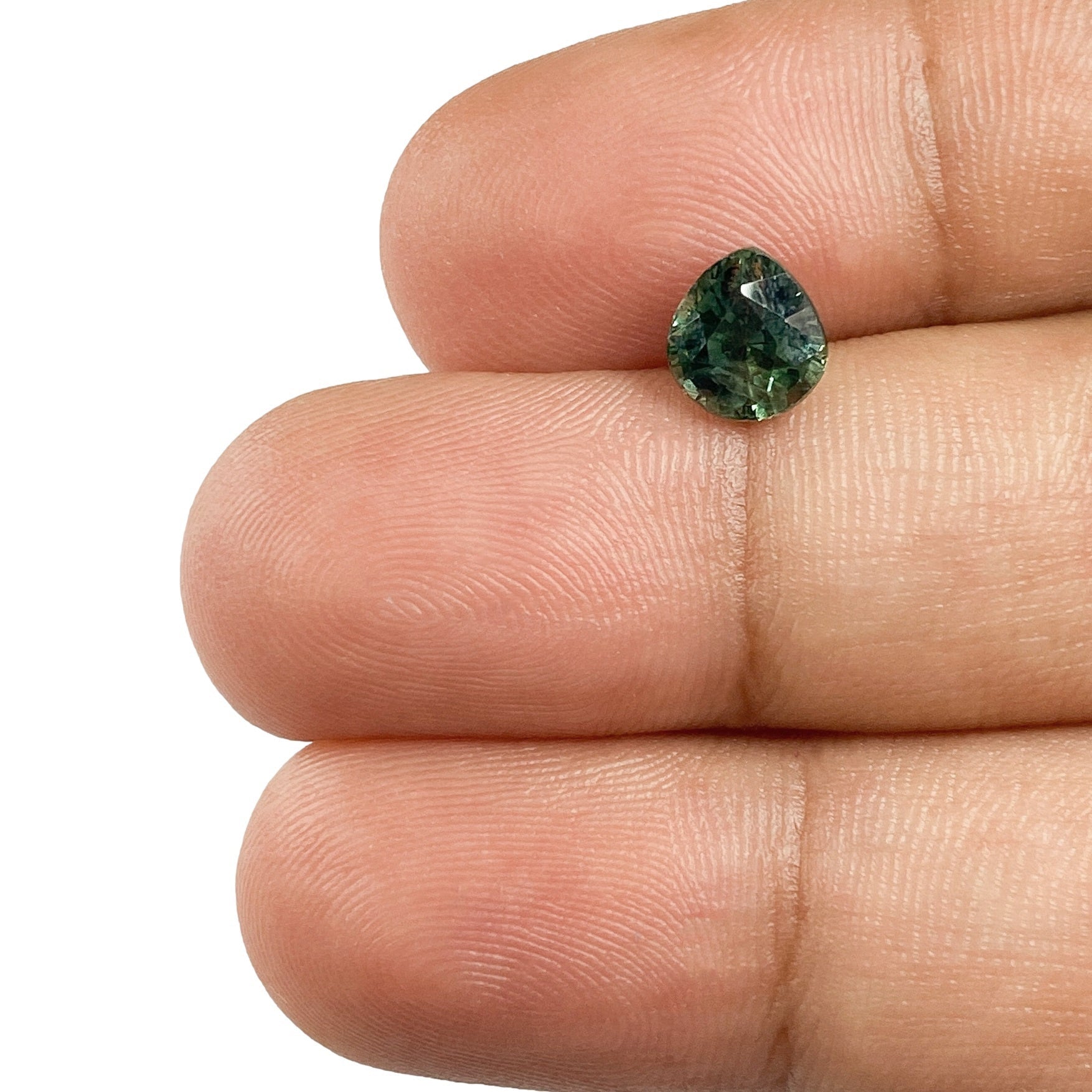 1.24ct | Brilliant Cut Pear Shape Green Montana Sapphire